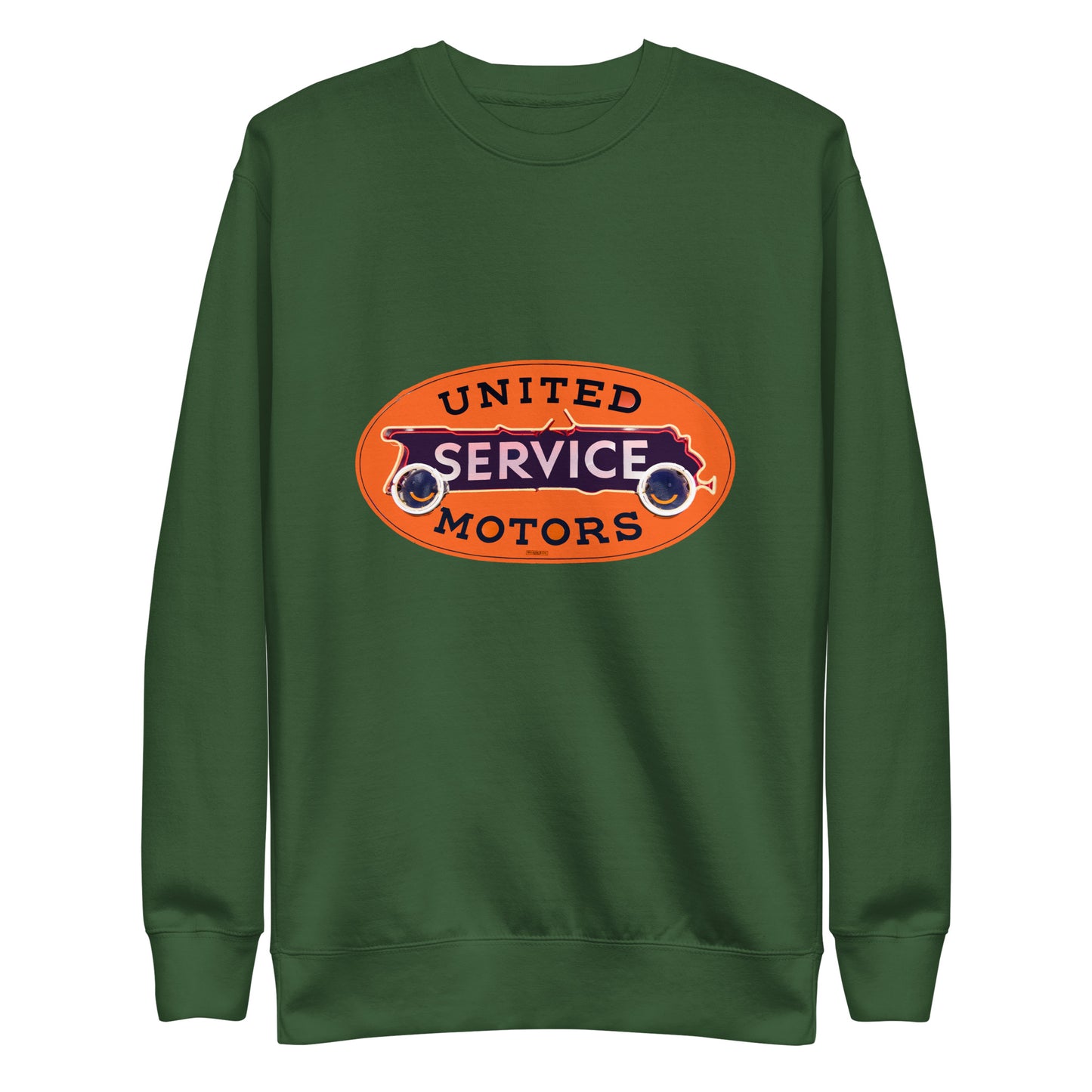 Vintage United Service Motor Neon Style Unlit Unisex Premium Sweatshirt