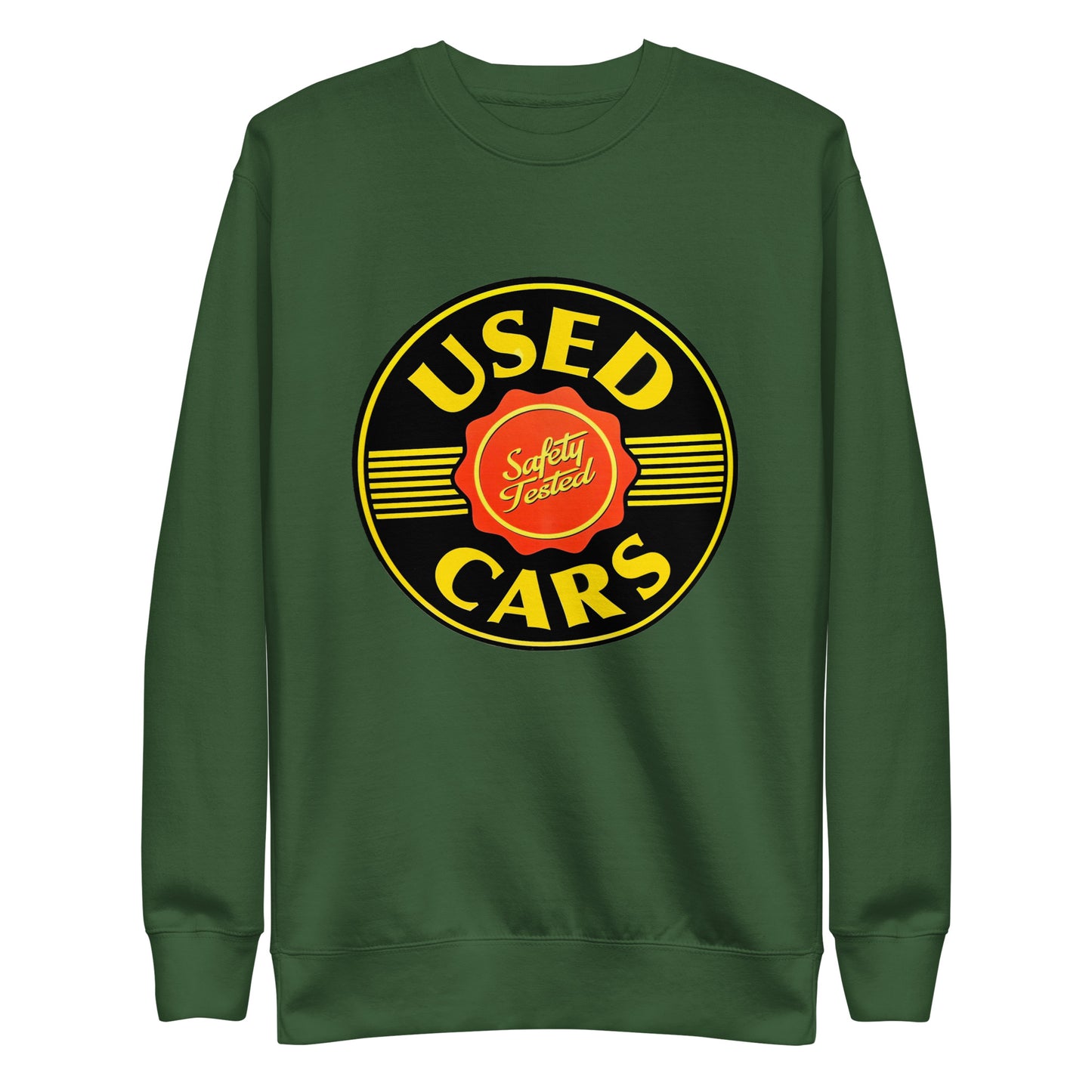 Vintage Porcelain Used Car Sign Unisex Premium Sweatshirt