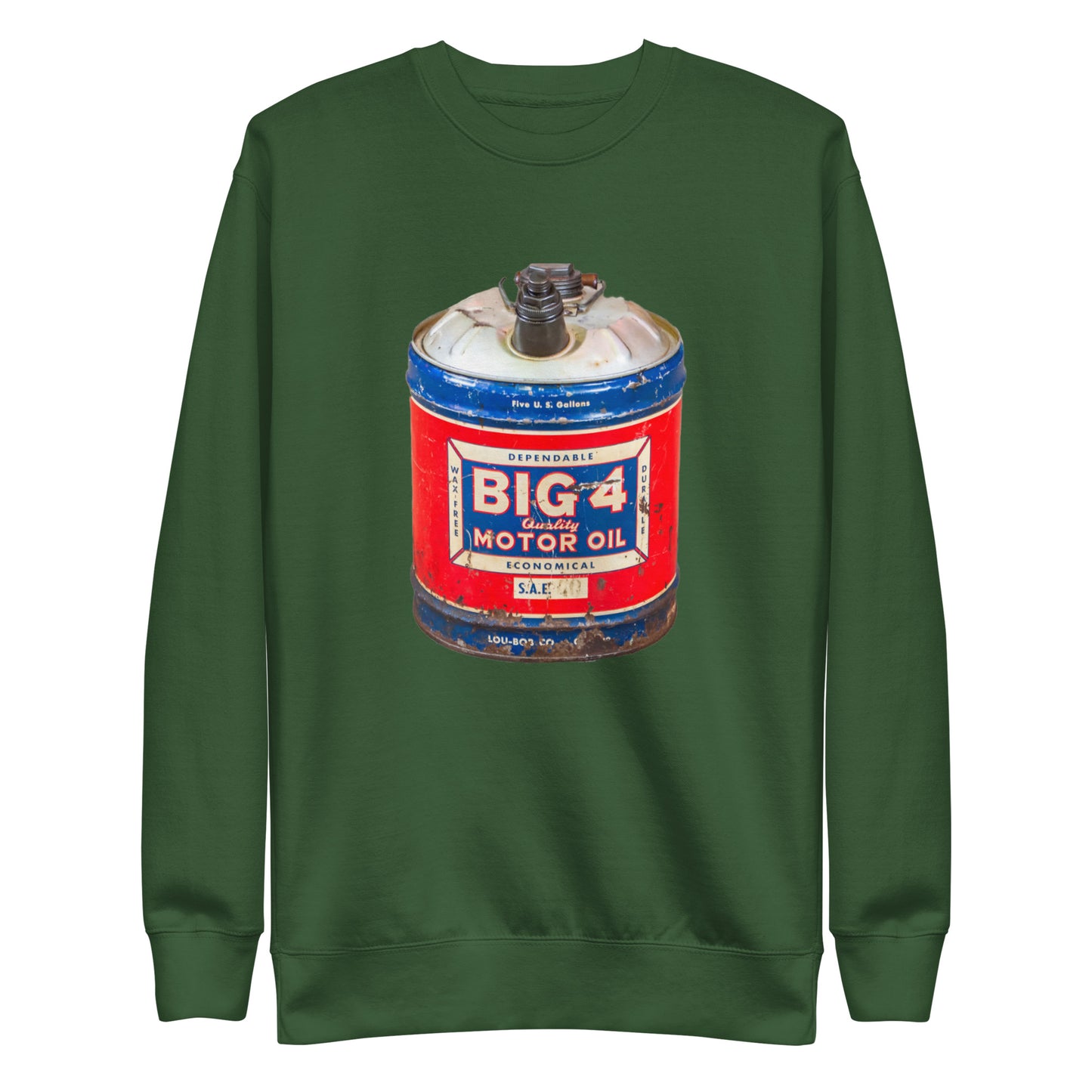 Vintage Motor Oil Steel Gallon Style Unisex Premium Sweatshirt