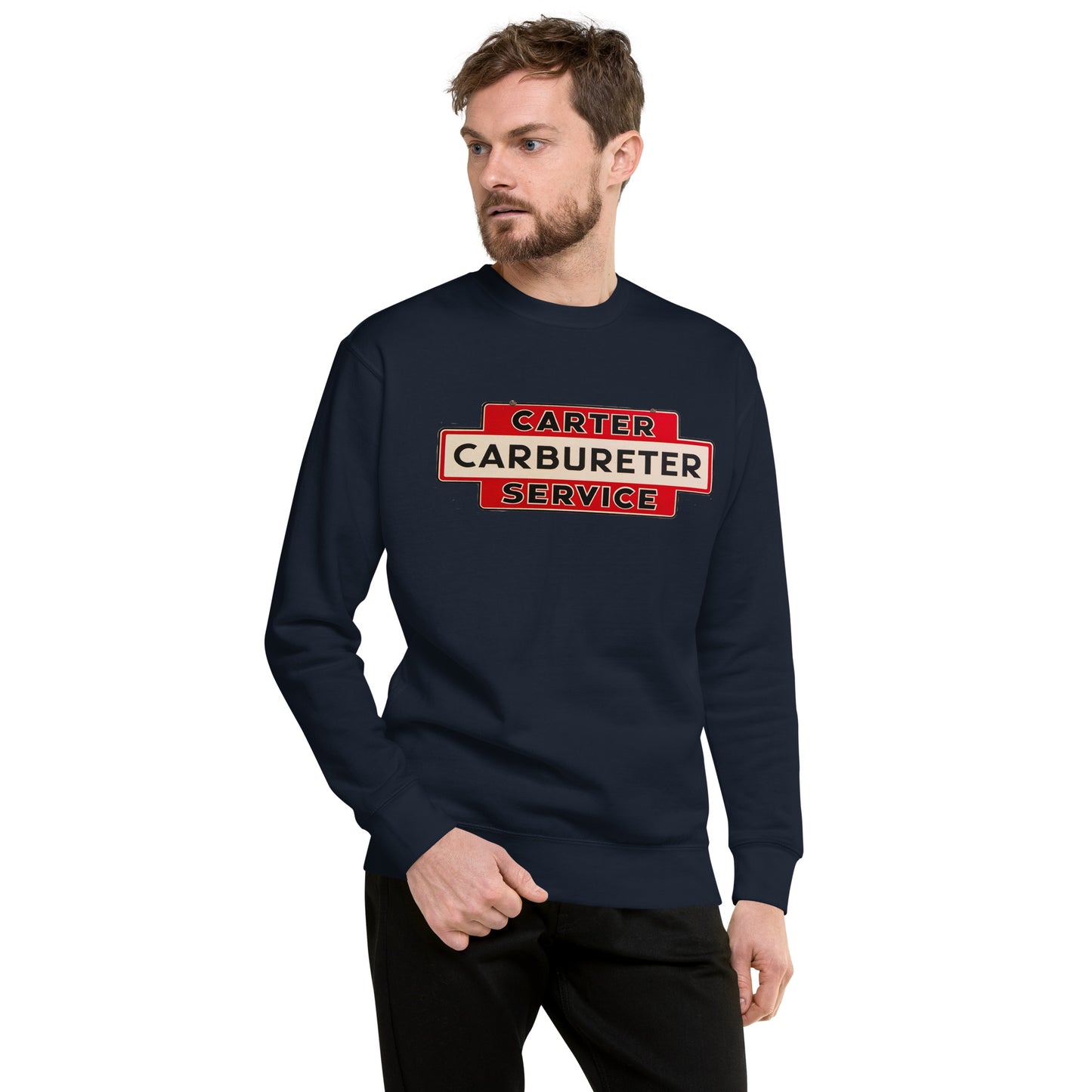 Carter Carbs Tin Style Shop Sign Unisex Premium Sweatshirt