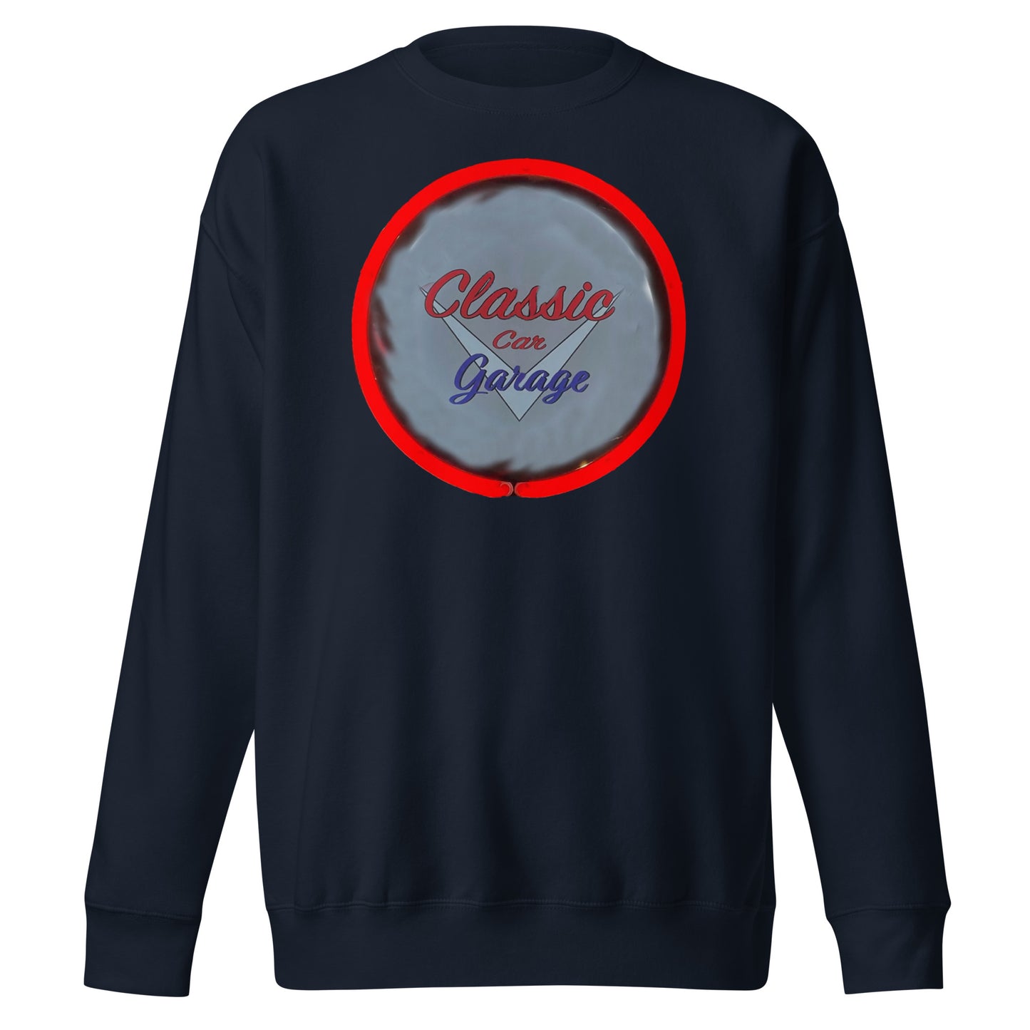 Classic Car Garage Neon Graffiti Style Unisex Premium Sweatshirt