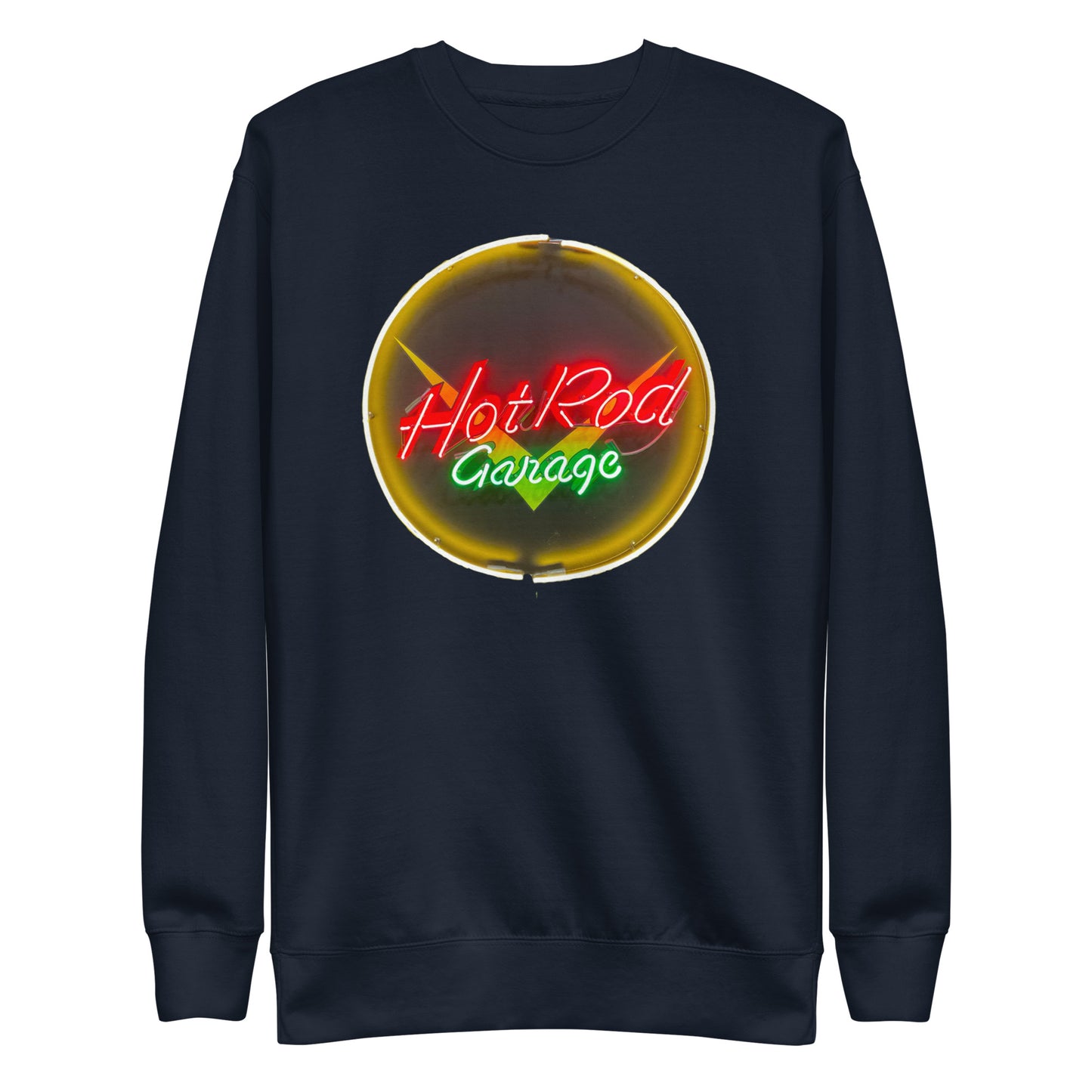 Hot Rod Garage Vintage Neon Sign Unisex Premium Sweatshirt