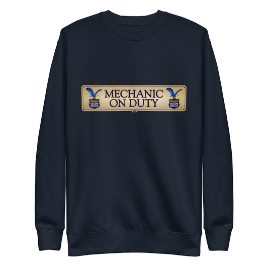 Retro Mechanic On Duty Sign Unisex Premium Sweatshirt