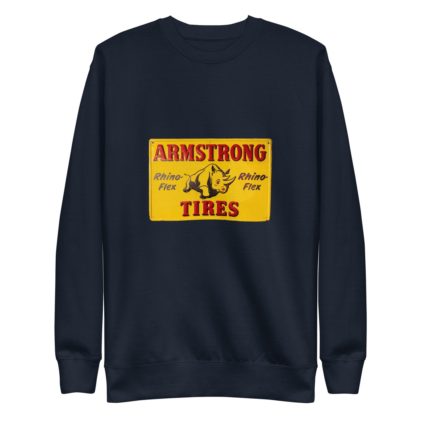 Retro Rhino Tire Sign Tin Style Unisex Premium Sweatshirt