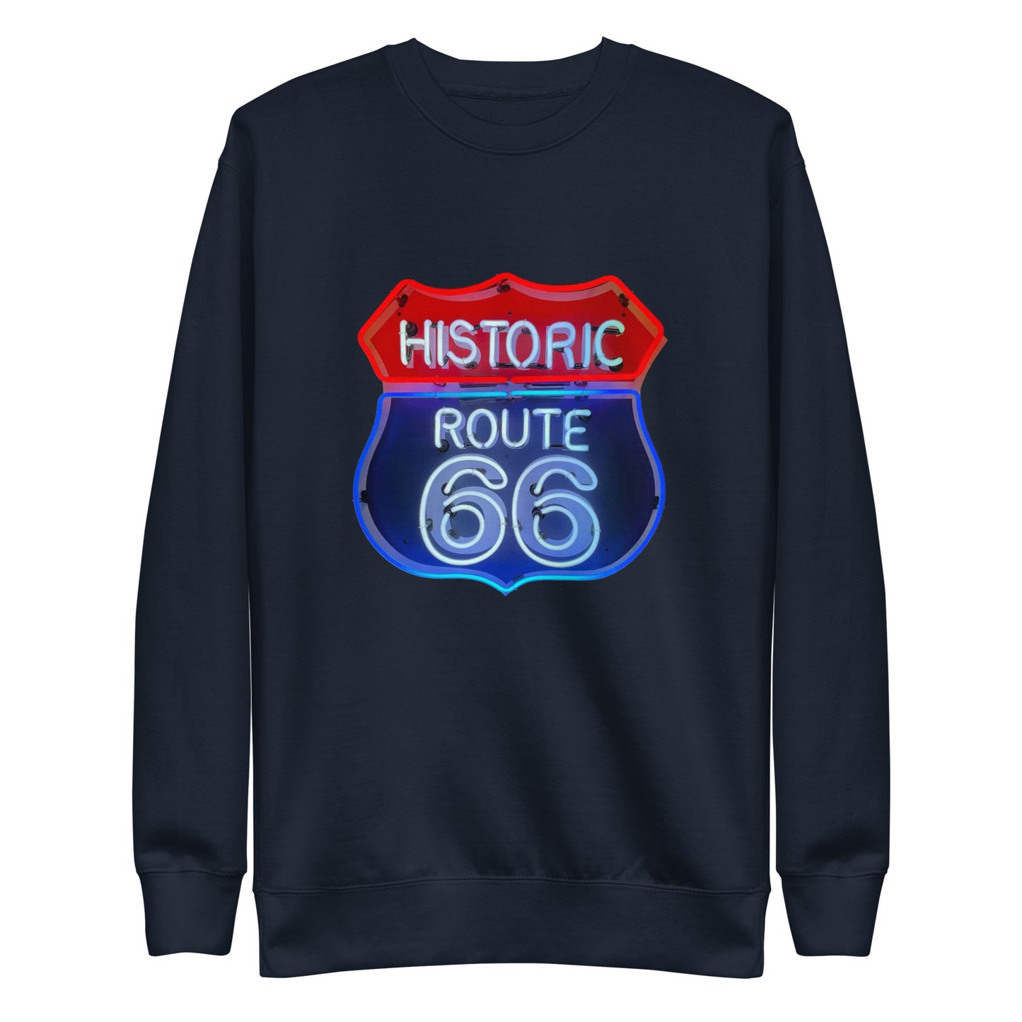 Vintage Route 66 Neon Style Unisex Premium Sweatshirt