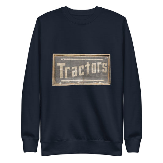 Retro Tractors Sign Wood Style Unisex Premium Sweatshirt