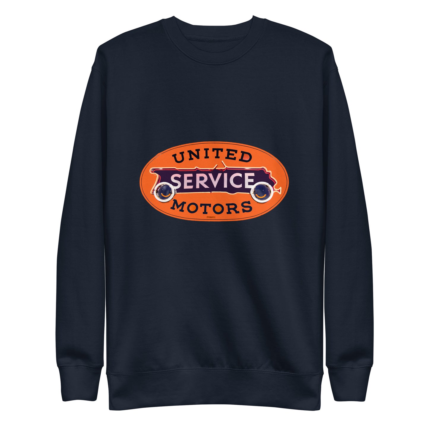 Vintage United Service Motor Neon Style Unlit Unisex Premium Sweatshirt