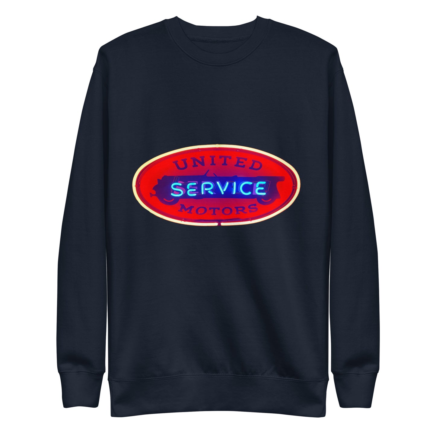 Vintage United Service Motor Neon Style Lit Unisex Premium Sweatshirt