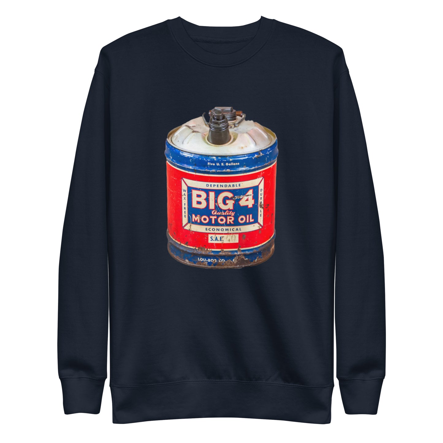 Vintage Motor Oil Steel Gallon Style Unisex Premium Sweatshirt