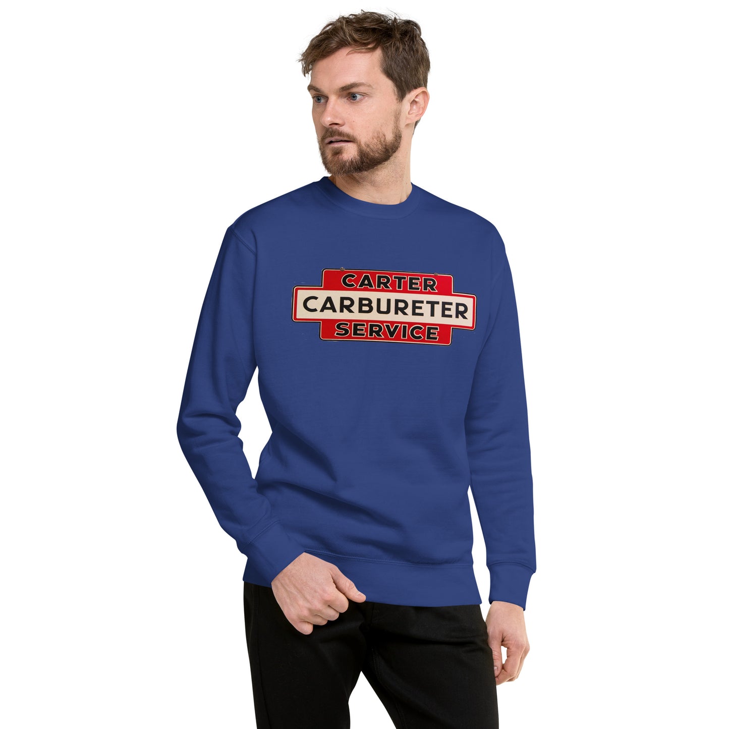 Carter Carbs Tin Style Shop Sign Unisex Premium Sweatshirt