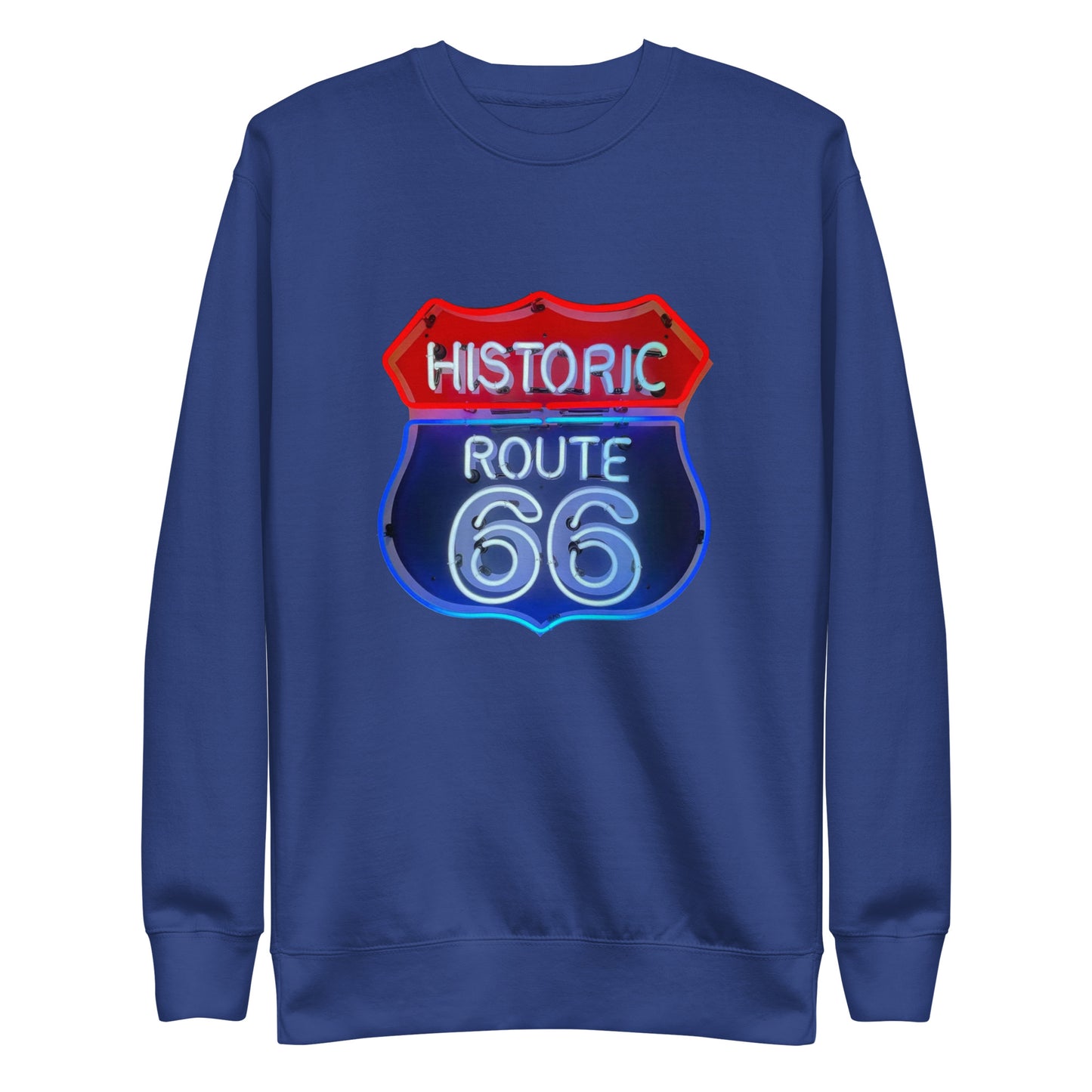 Vintage Route 66 Neon Style Unisex Premium Sweatshirt