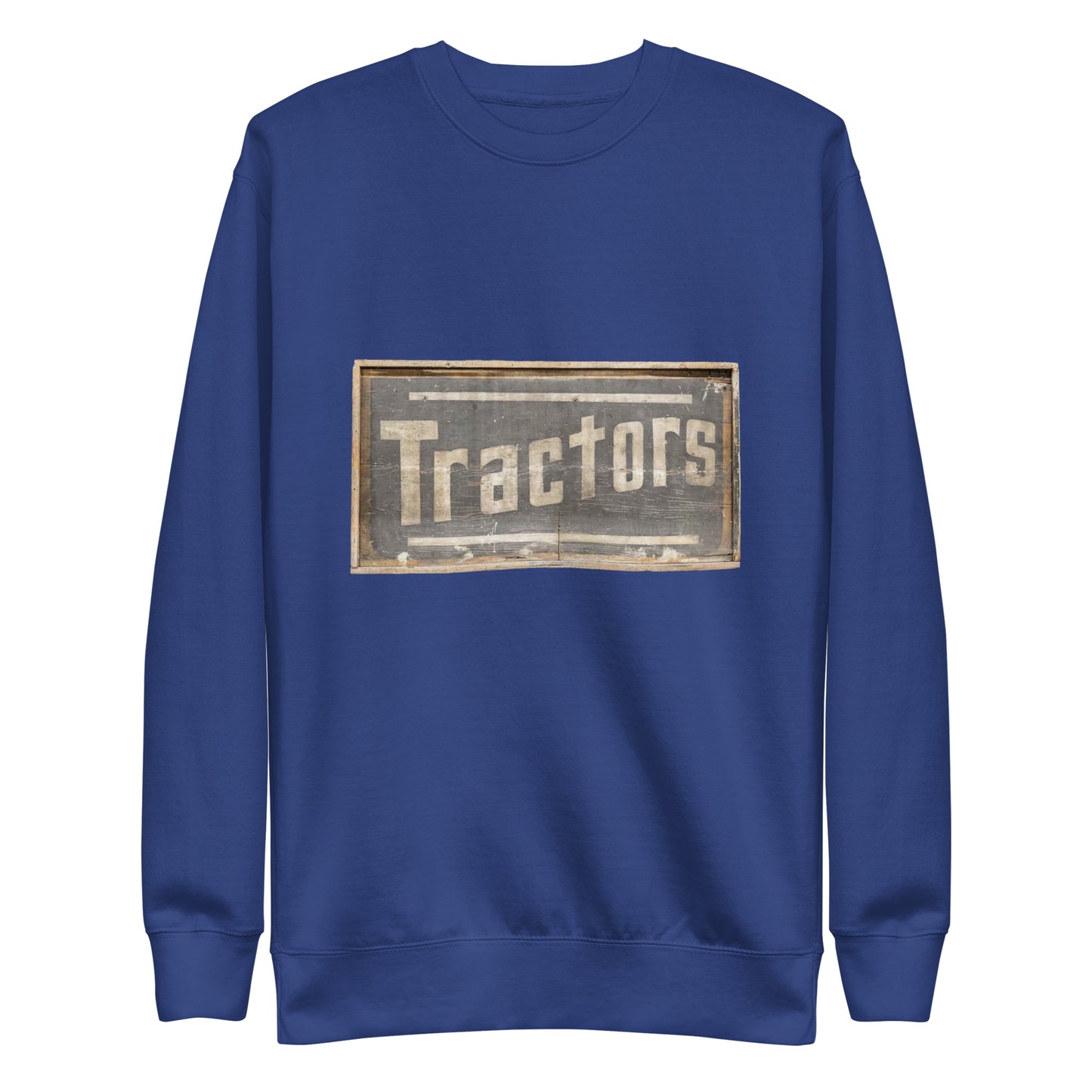 Retro Tractors Sign Wood Style Unisex Premium Sweatshirt