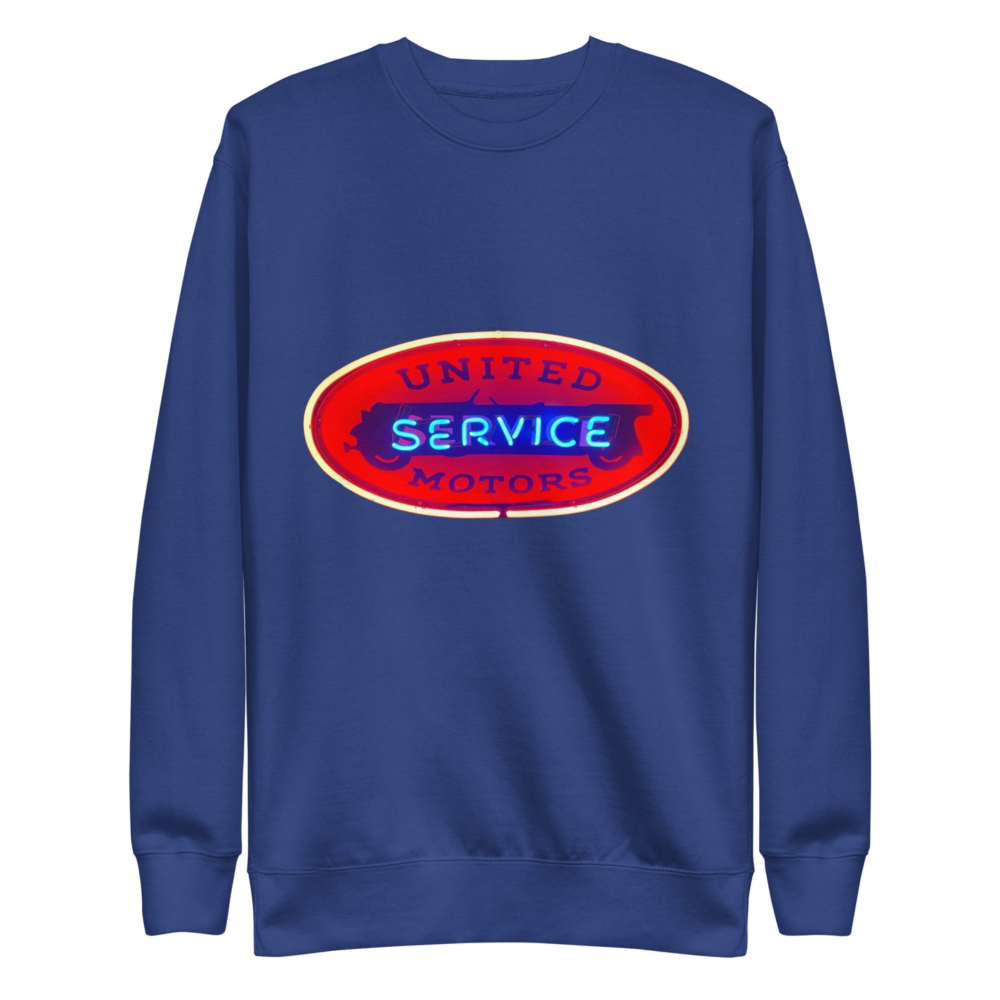 Vintage United Service Motor Neon Style Lit Unisex Premium Sweatshirt