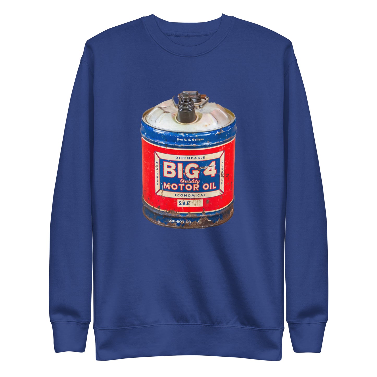 Vintage Motor Oil Steel Gallon Style Unisex Premium Sweatshirt