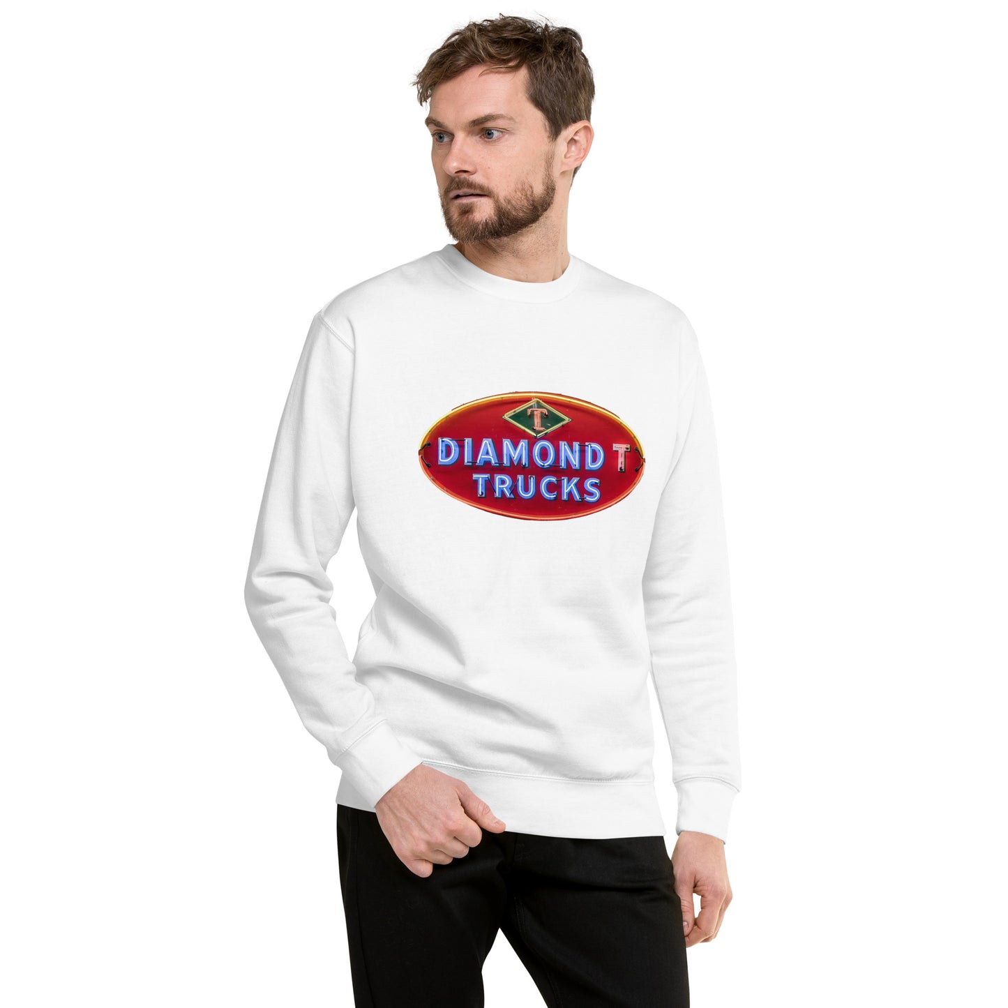 Diamond Trucks Retro Neon Sign Style Unisex Premium Sweatshirt