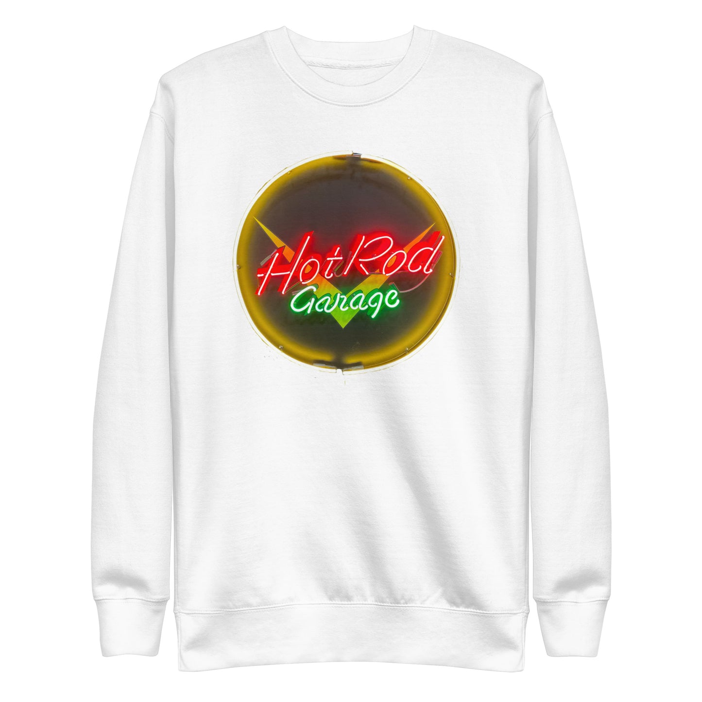 Hot Rod Garage Vintage Neon Sign Unisex Premium Sweatshirt