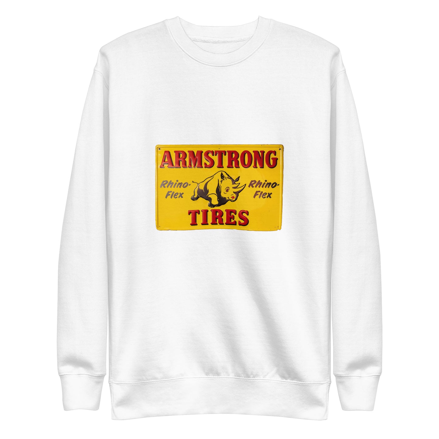 Retro Rhino Tire Sign Tin Style Unisex Premium Sweatshirt