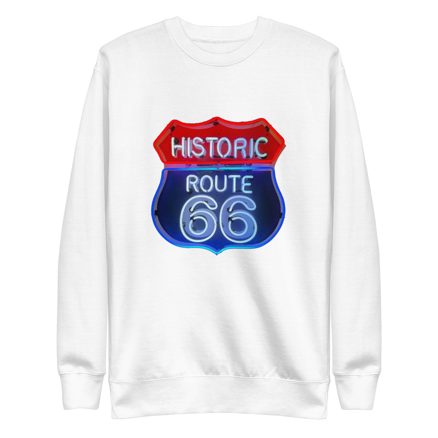 Vintage Route 66 Neon Style Unisex Premium Sweatshirt