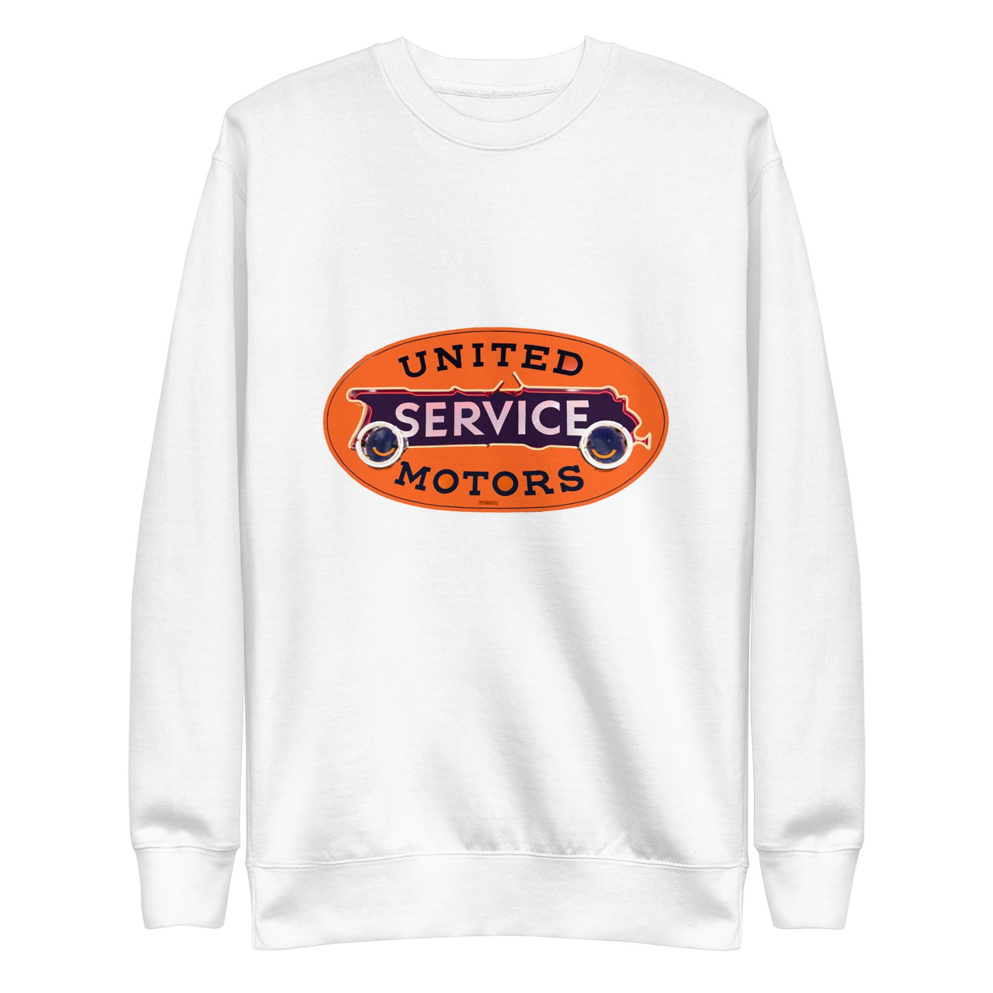 Vintage United Service Motor Neon Style Unlit Unisex Premium Sweatshirt