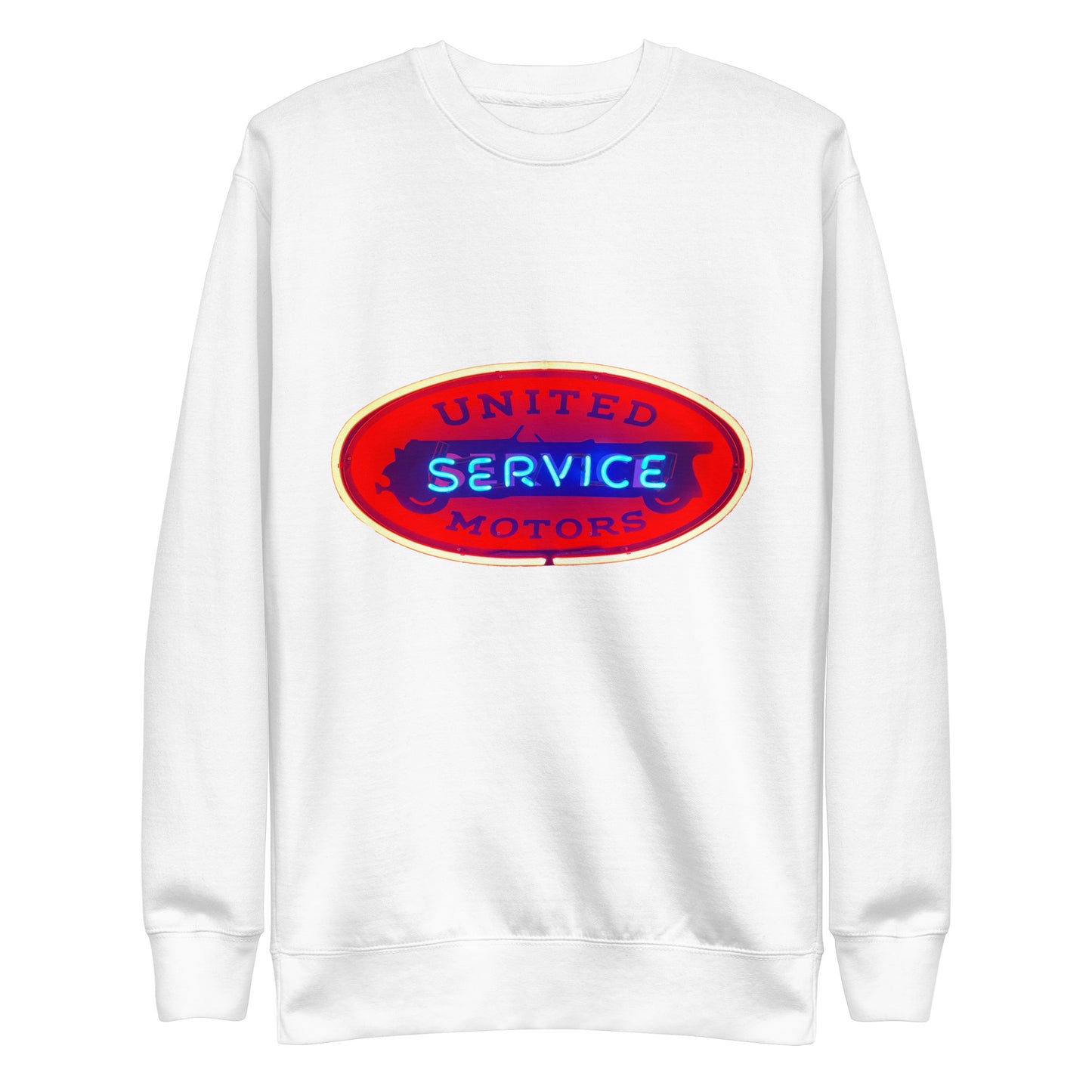 Vintage United Service Motor Neon Style Lit Unisex Premium Sweatshirt