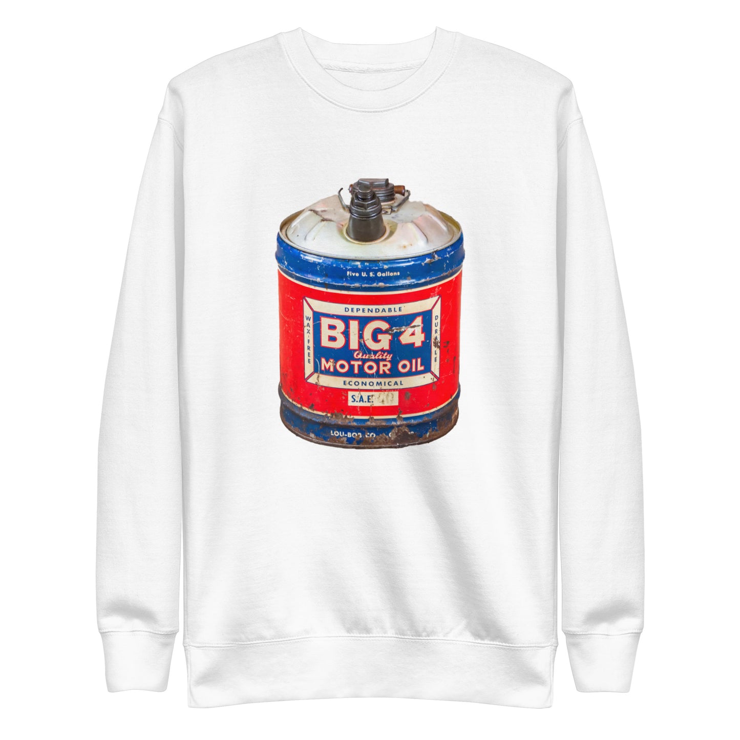 Vintage Motor Oil Steel Gallon Style Unisex Premium Sweatshirt