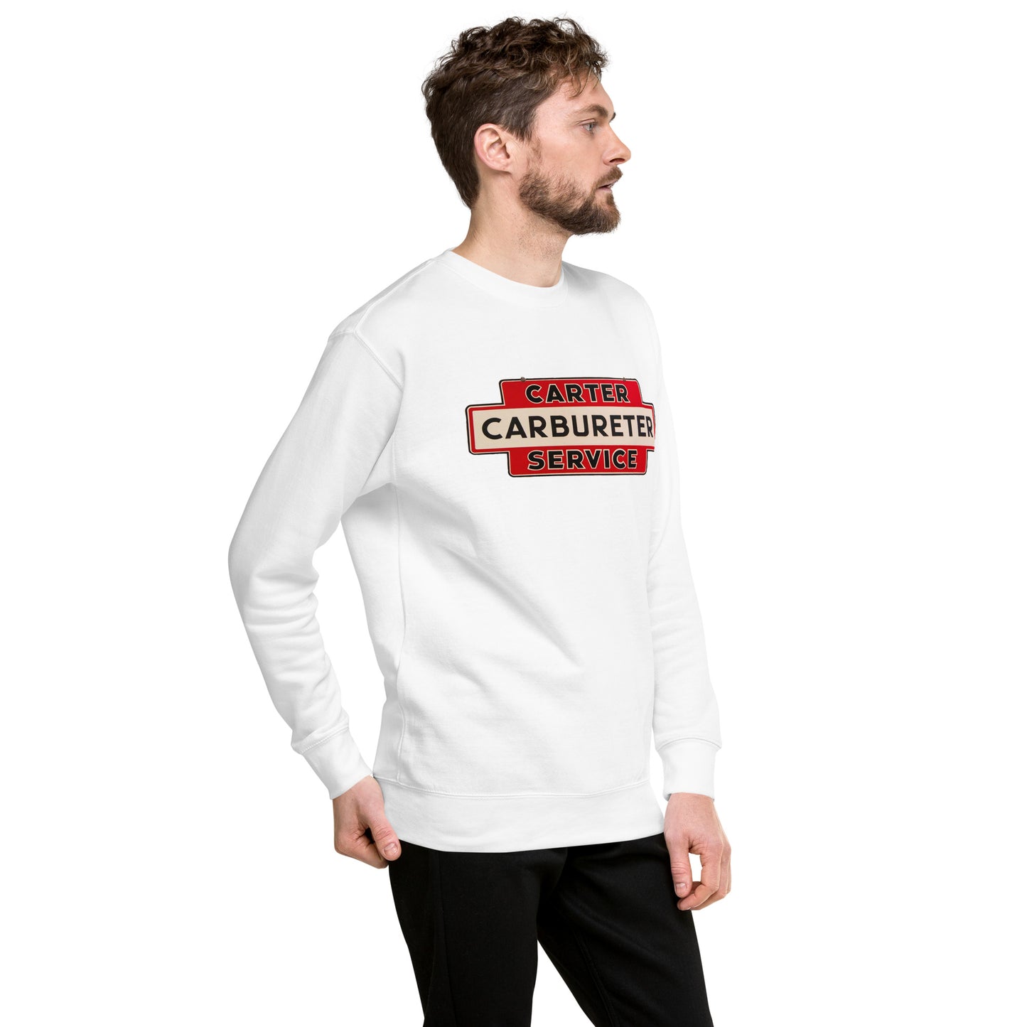 Carter Carbs Tin Style Shop Sign Unisex Premium Sweatshirt