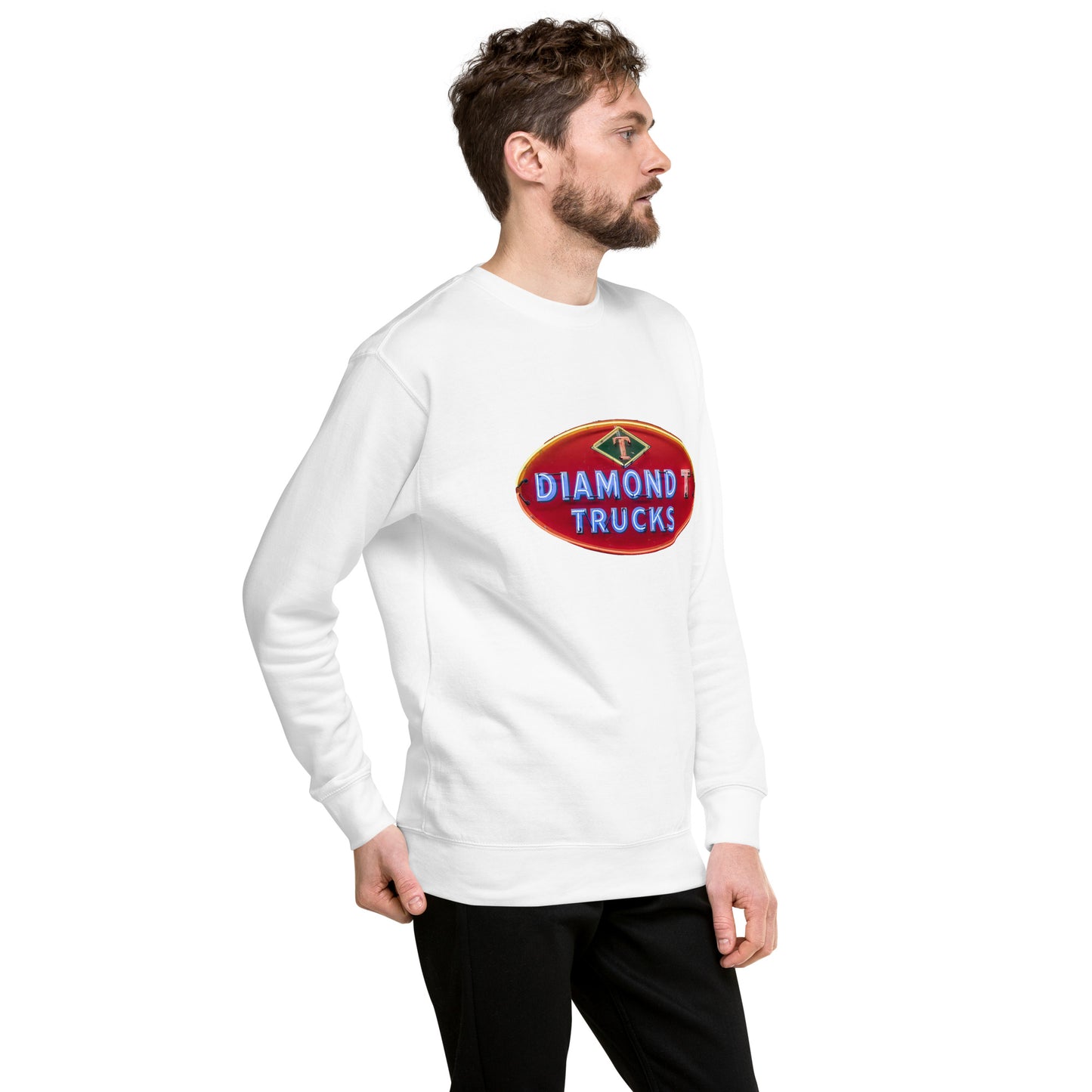 Diamond Trucks Retro Neon Sign Style Unisex Premium Sweatshirt