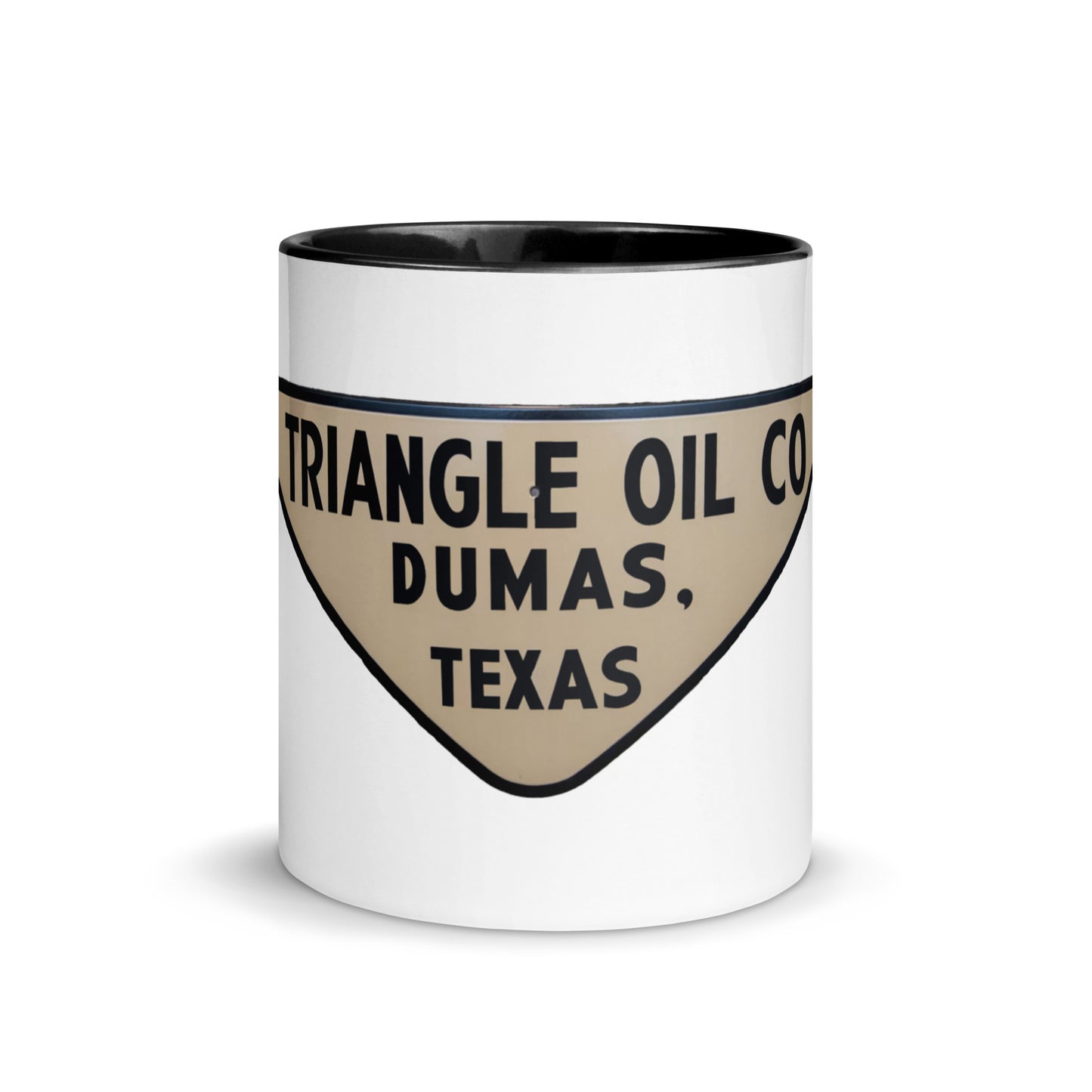 Retro Triangle Oil Company Tin Style Mug with Color Inside