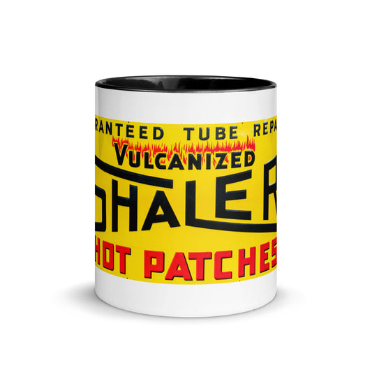 Retro Hot Oil Patch Sign Mug with Color Inside