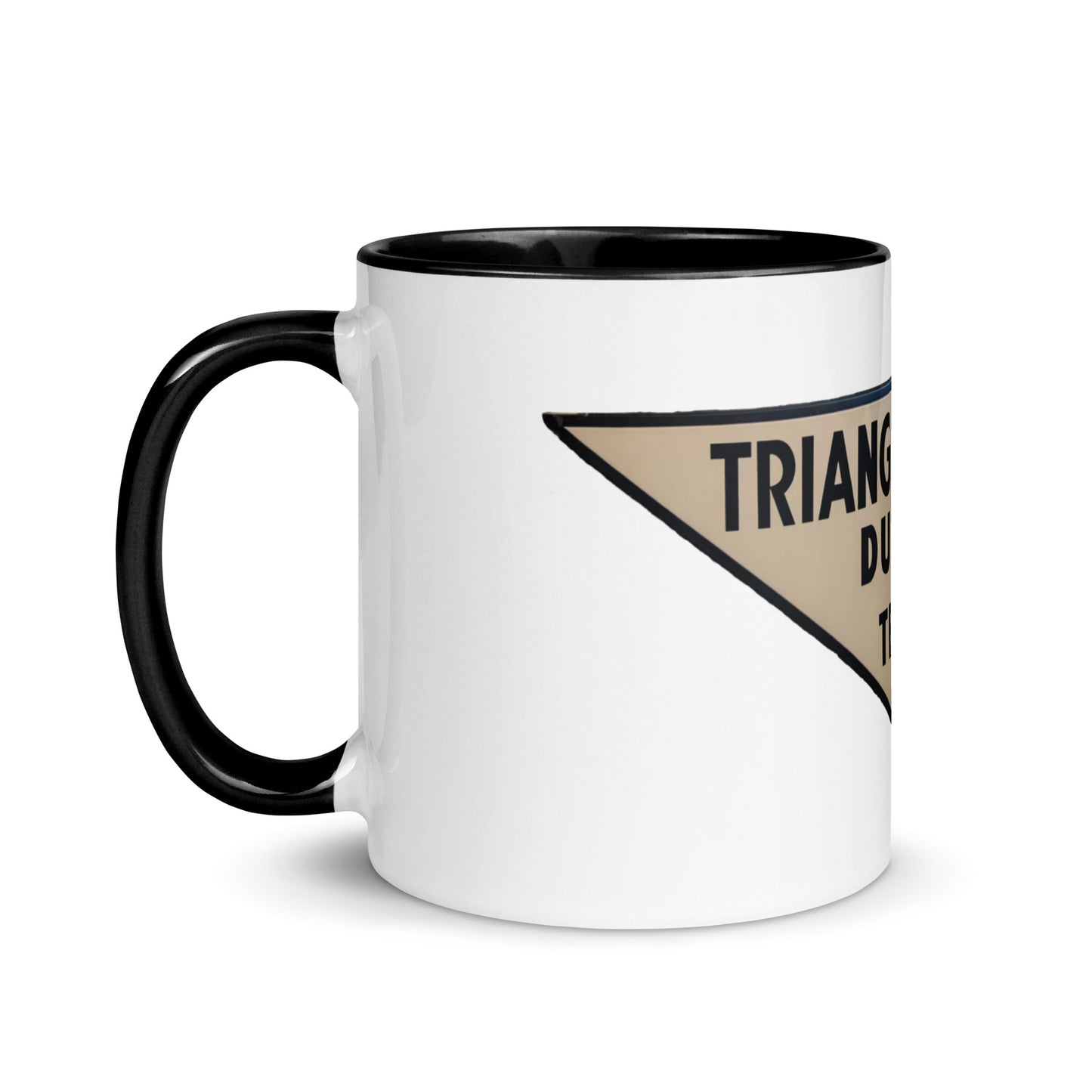 Retro Triangle Oil Company Tin Style Mug with Color Inside