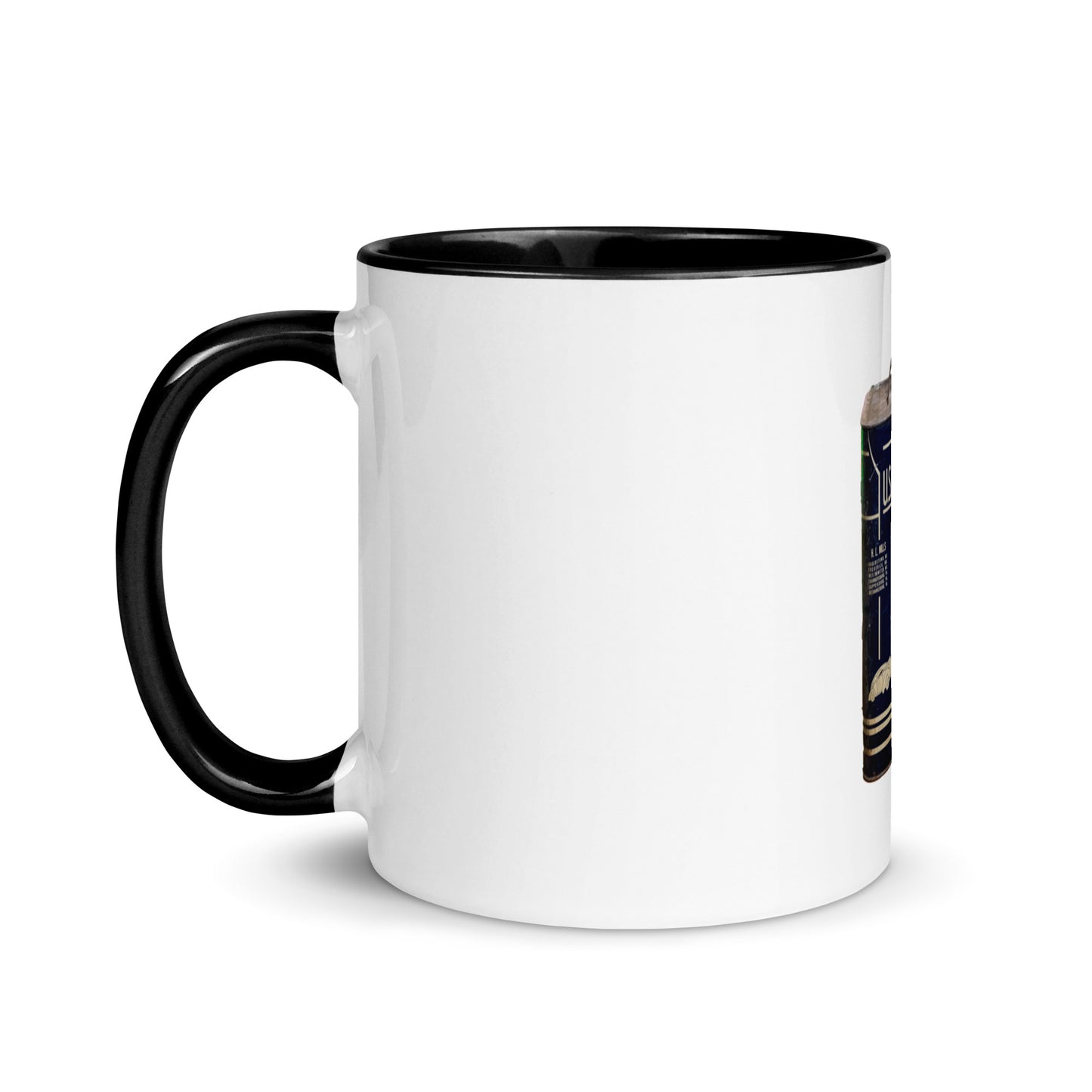 Vintage US Motor Oil Steel Gallon Style Mug with Color Inside