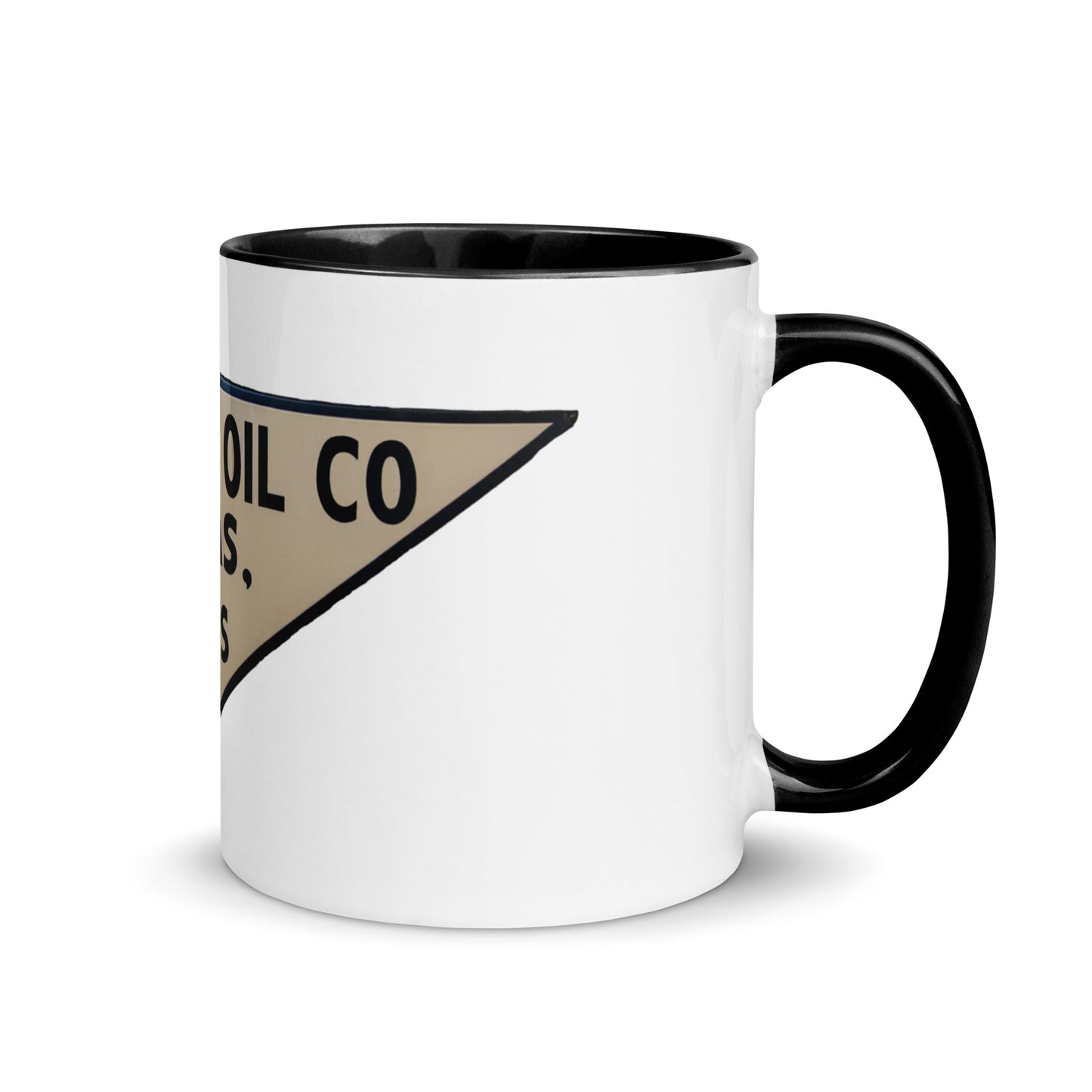 Retro Triangle Oil Company Tin Style Mug with Color Inside