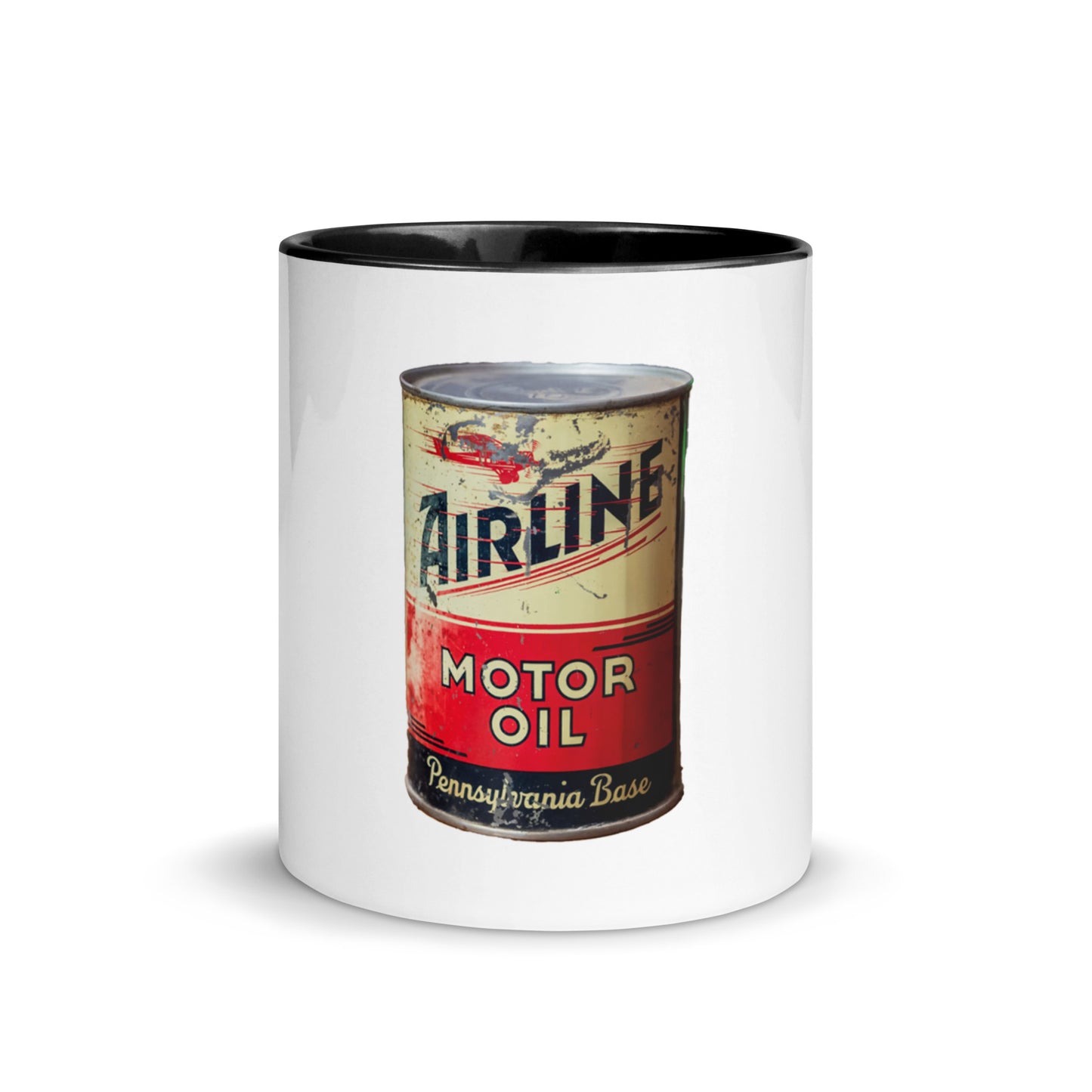 Aviation Oil Soup Can Style Mug with Color Inside