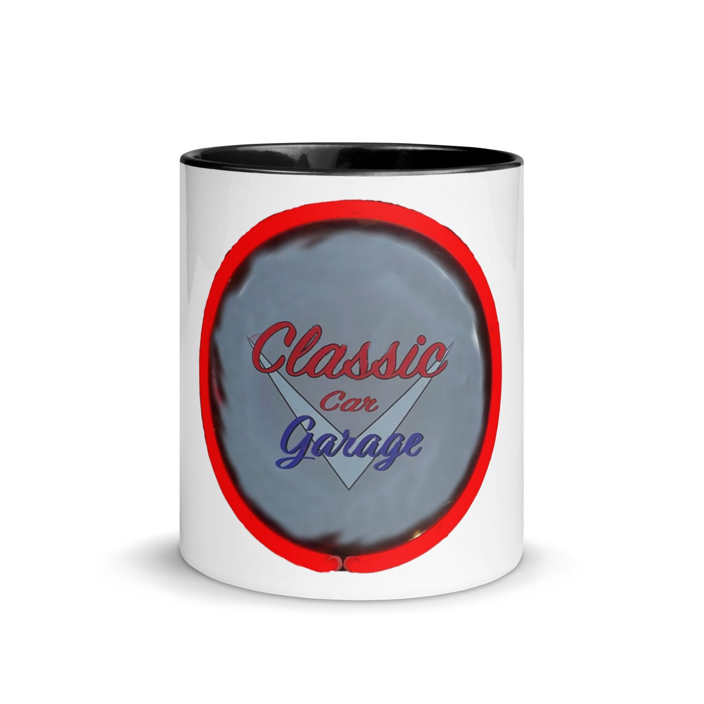 Classic Car Garage Neon Graffiti Style Mug with Color Inside