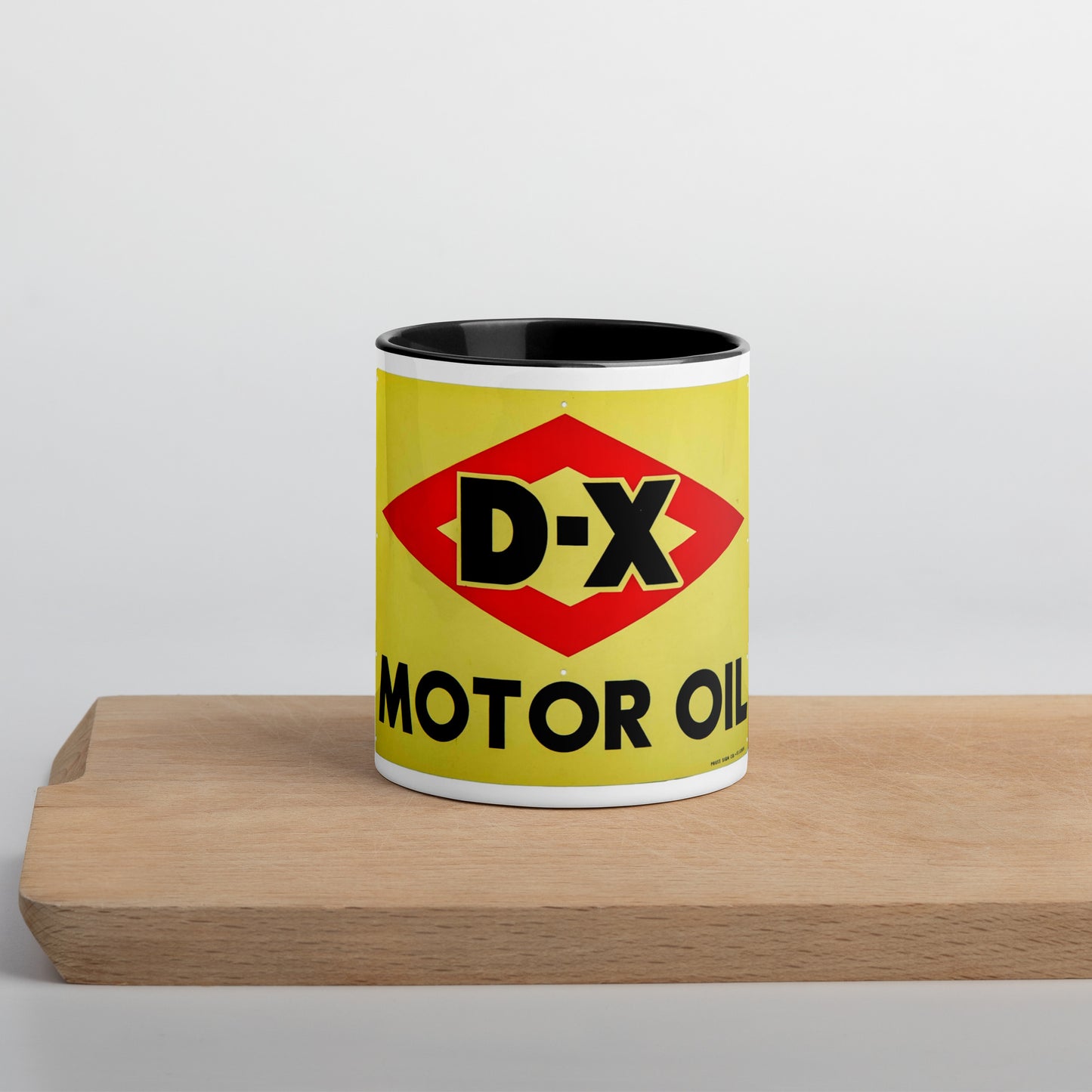 DX Oil Vintage Sign Style Mug with Color Inside