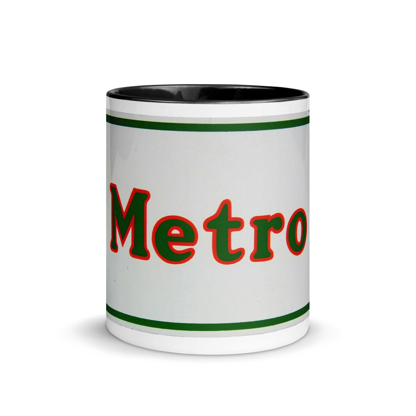 Retro Metro Tin Style Mug with Color Inside