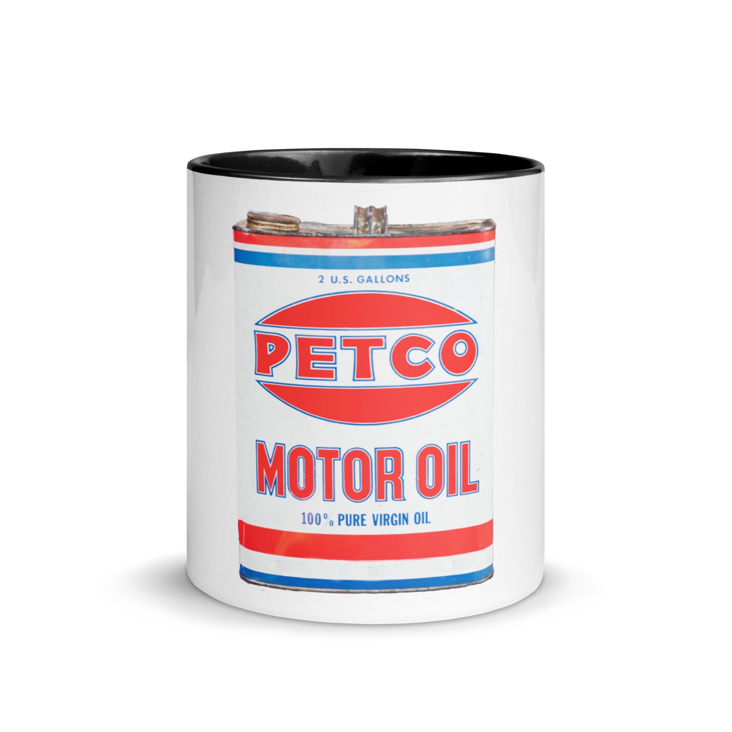 Vintage Petco Oil Can Mug with Color Inside