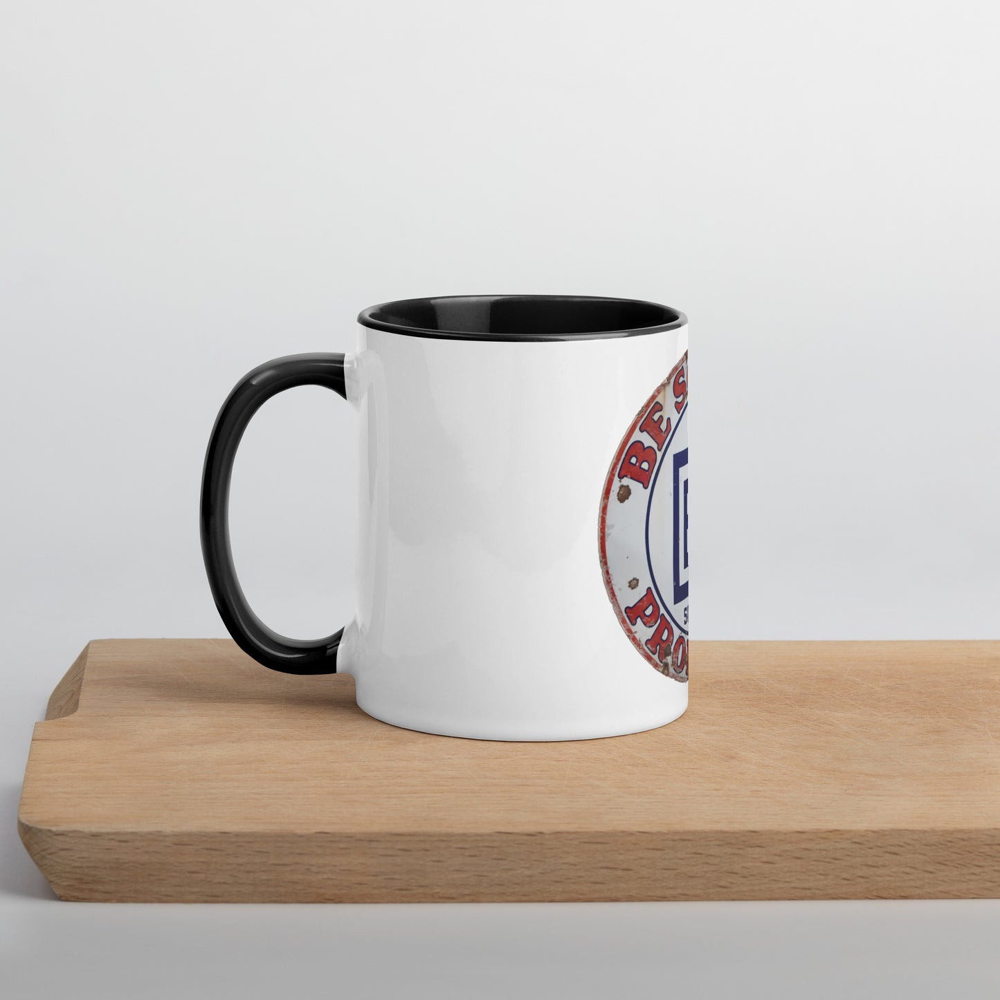 B Square Design Porcelain Mug with Color Inside