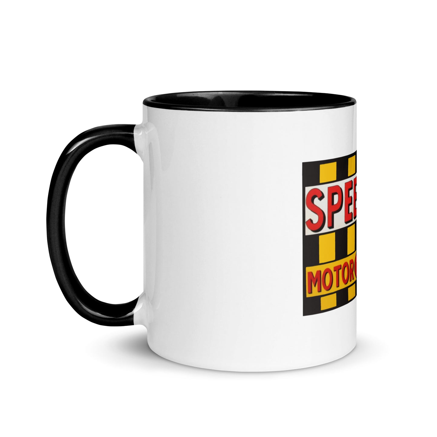 Retro Speedway Tin Syle Mug with Color Inside