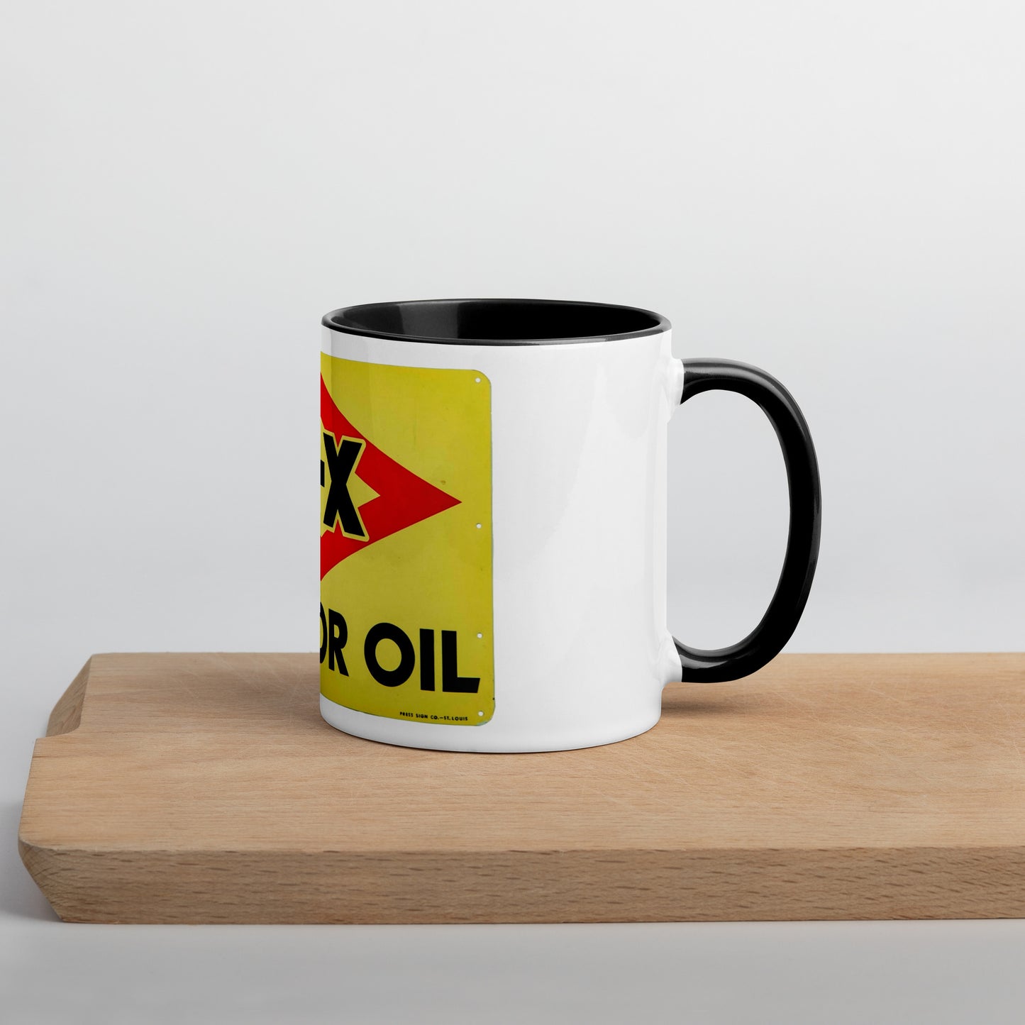 DX Oil Vintage Sign Style Mug with Color Inside