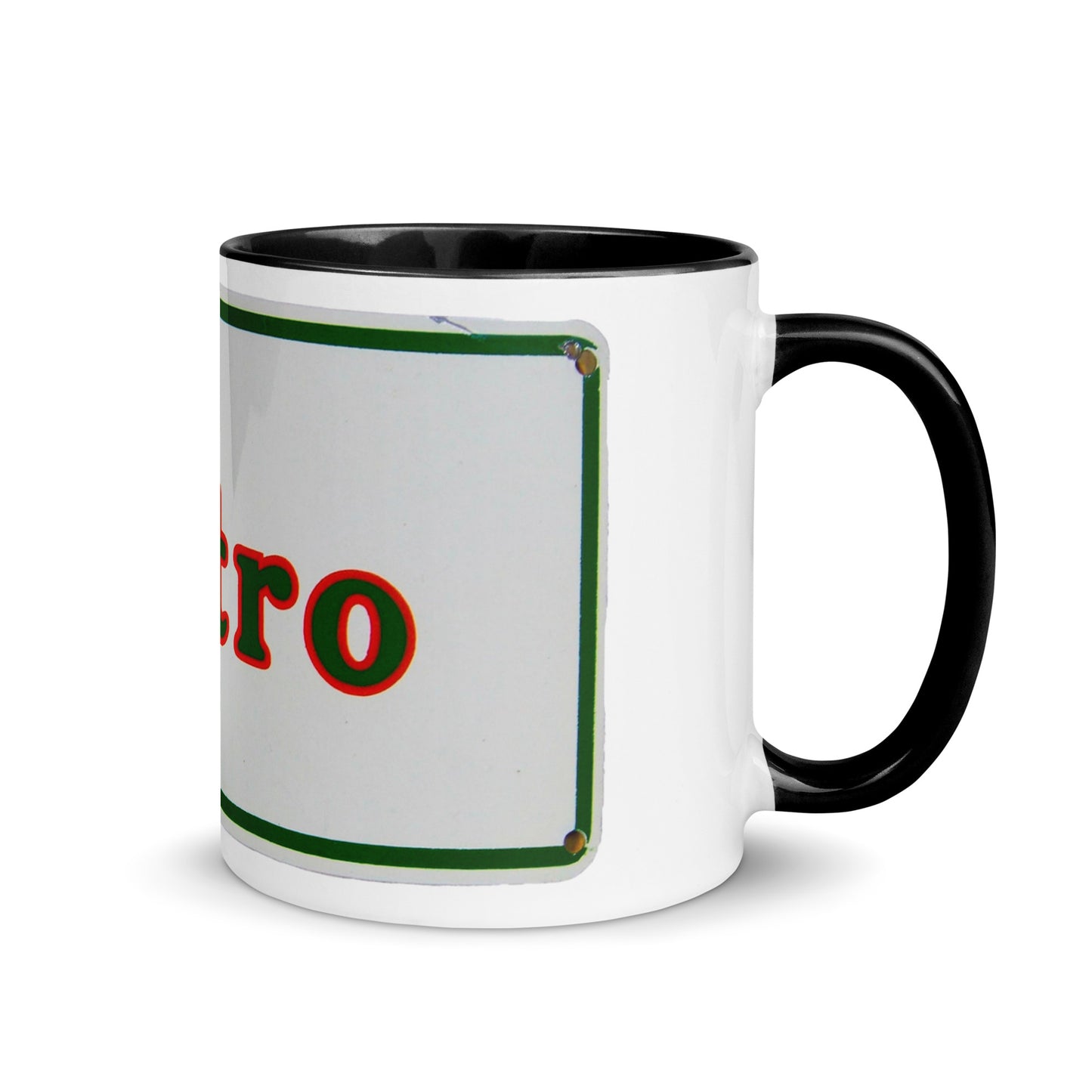 Retro Metro Tin Style Mug with Color Inside