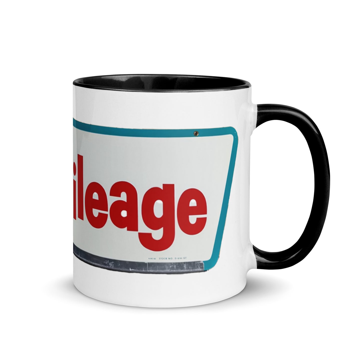 Retro Smileage Tire Sign Mug with Color Inside