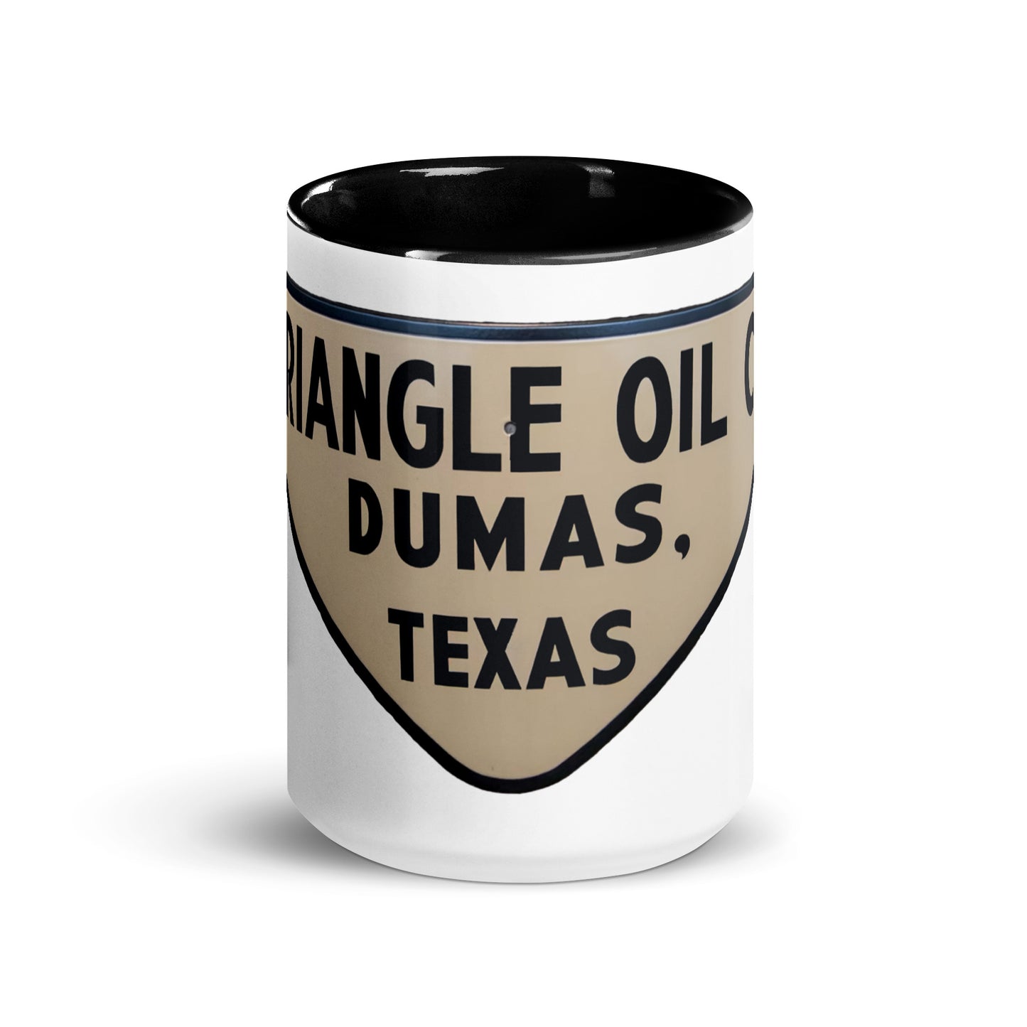 Retro Triangle Oil Company Tin Style Mug with Color Inside