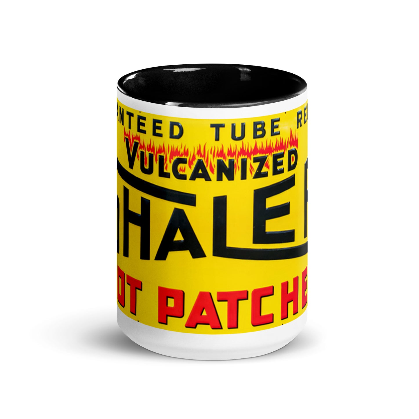 Retro Hot Oil Patch Sign Mug with Color Inside