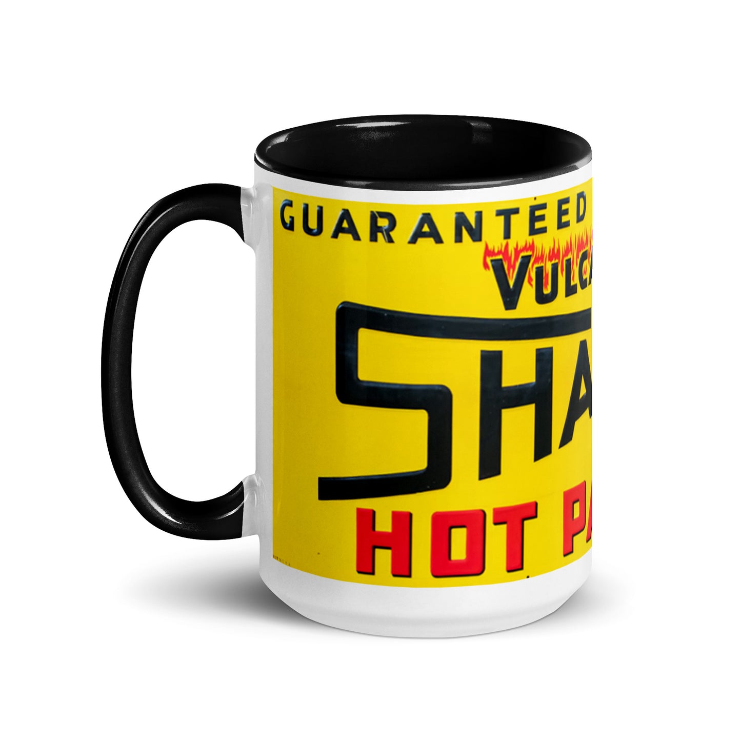 Retro Hot Oil Patch Sign Mug with Color Inside