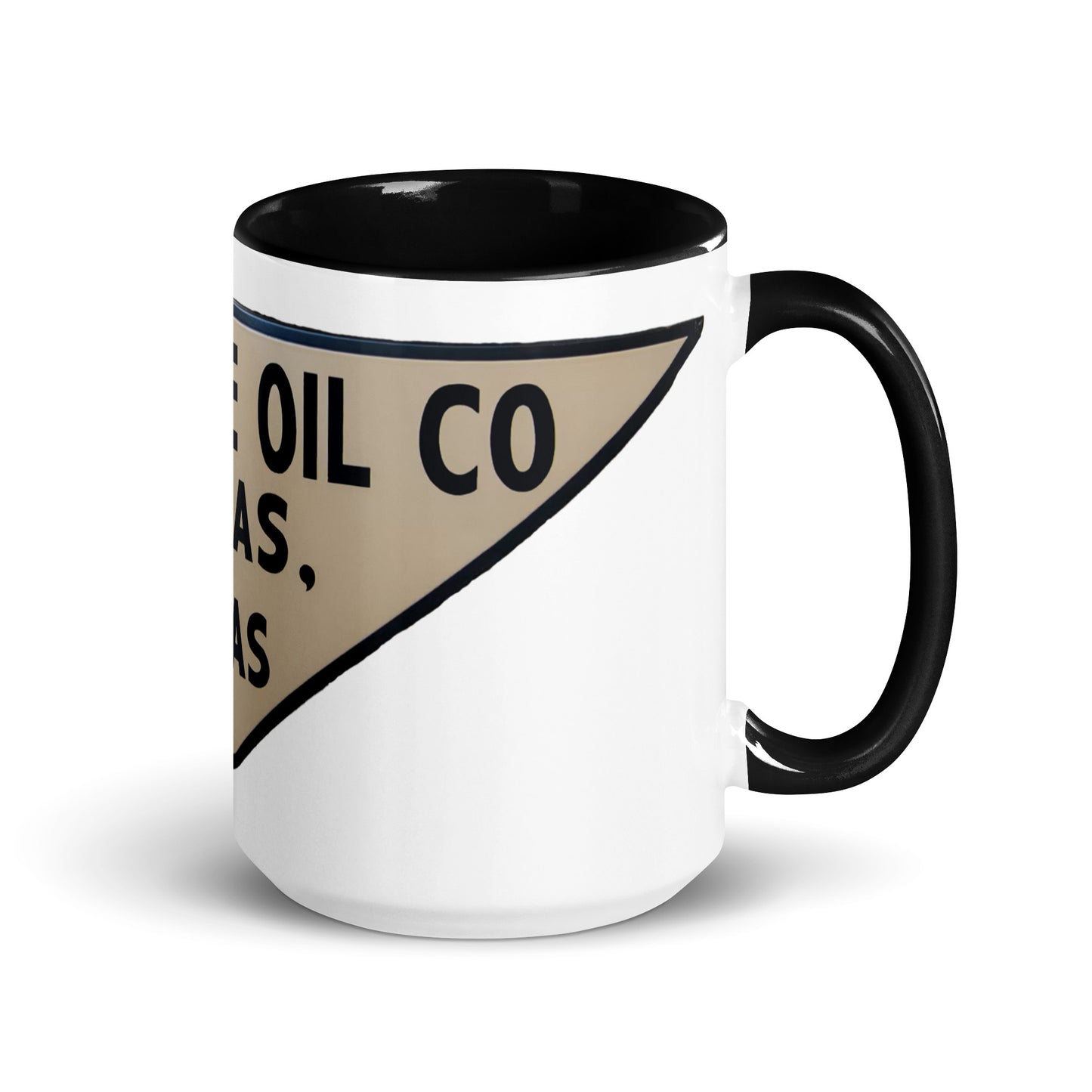 Retro Triangle Oil Company Tin Style Mug with Color Inside