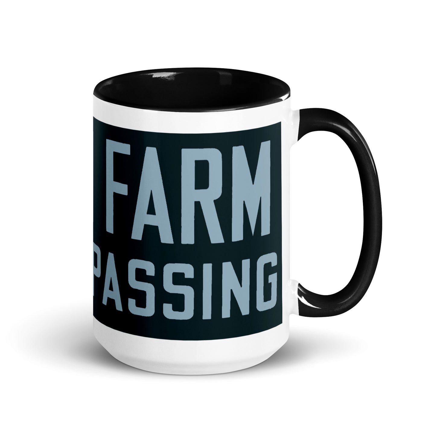 Retro Urban Farm Sign Porcelain Style Mug with Color Inside