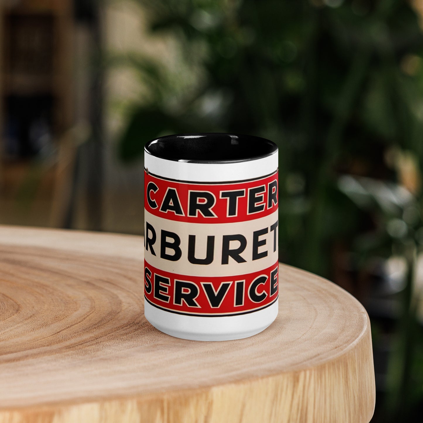 Carter Carbs Tin Style Shop Sign Mug with Color Inside