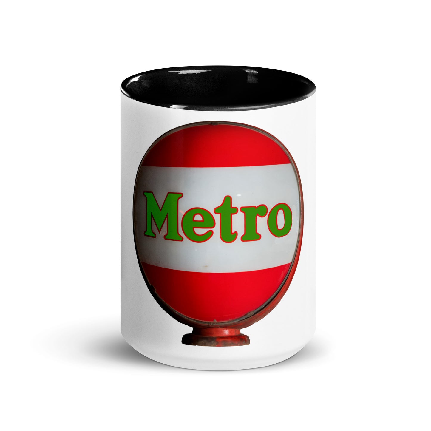 Retro Metro Globe Style Mug with Color Inside