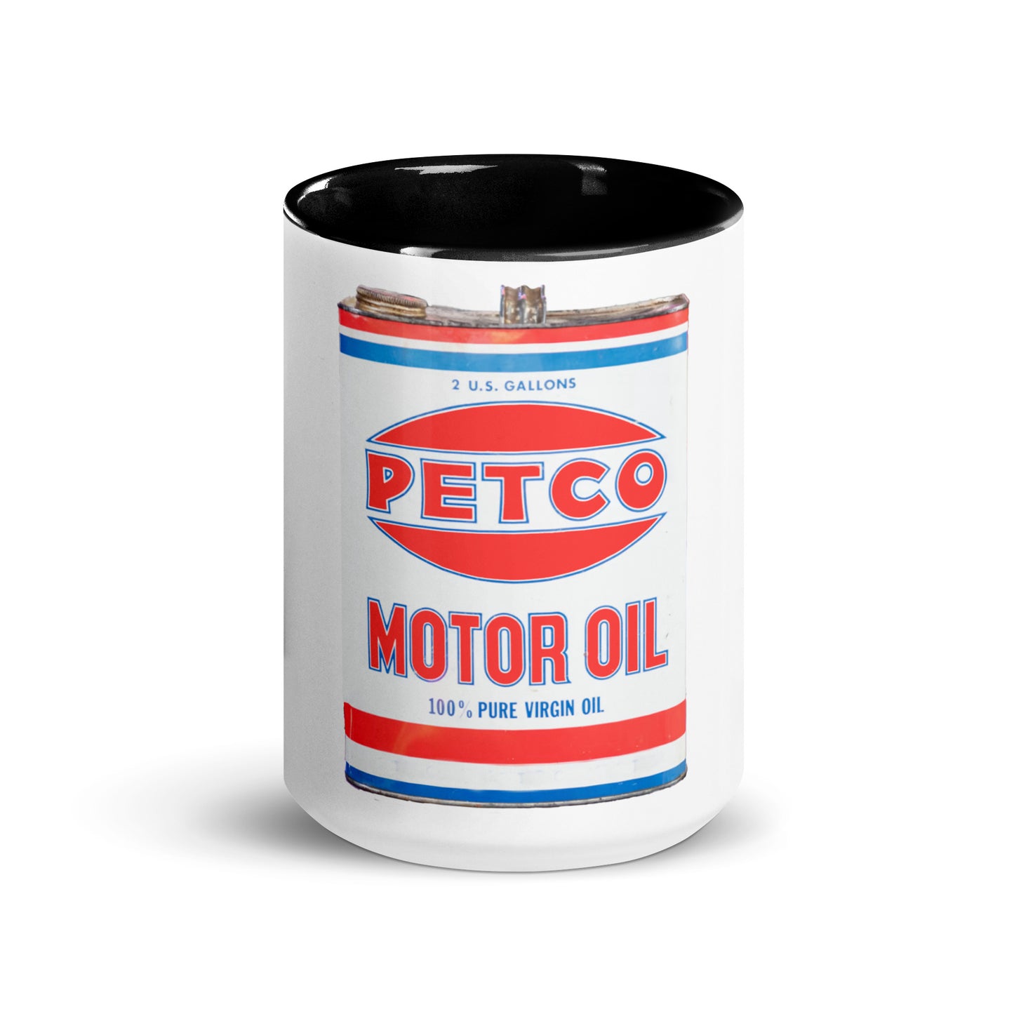 Vintage Petco Oil Can Mug with Color Inside